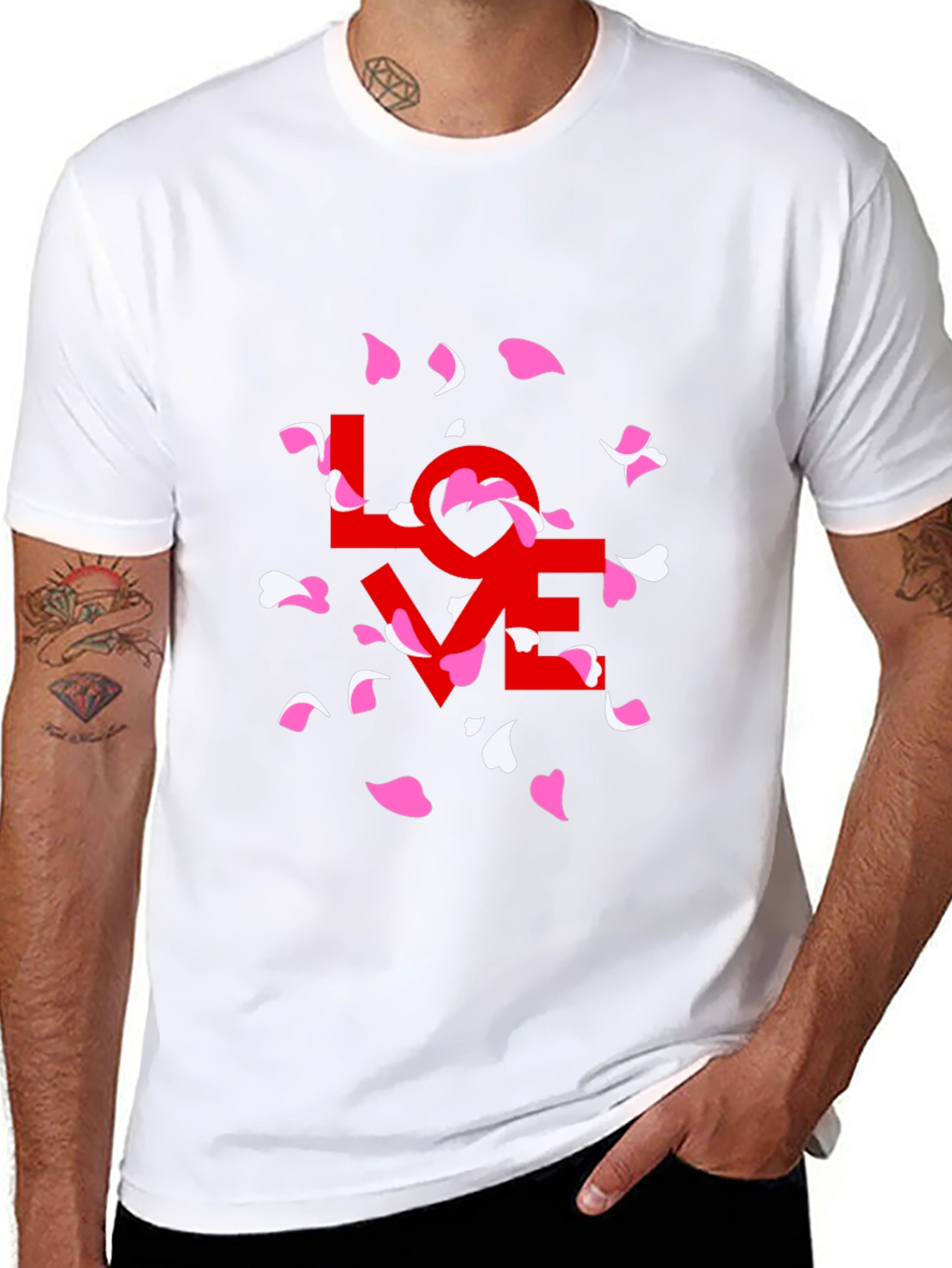 Black Love Petals Graphic Tee - Stylish Black T-Shirt view 8