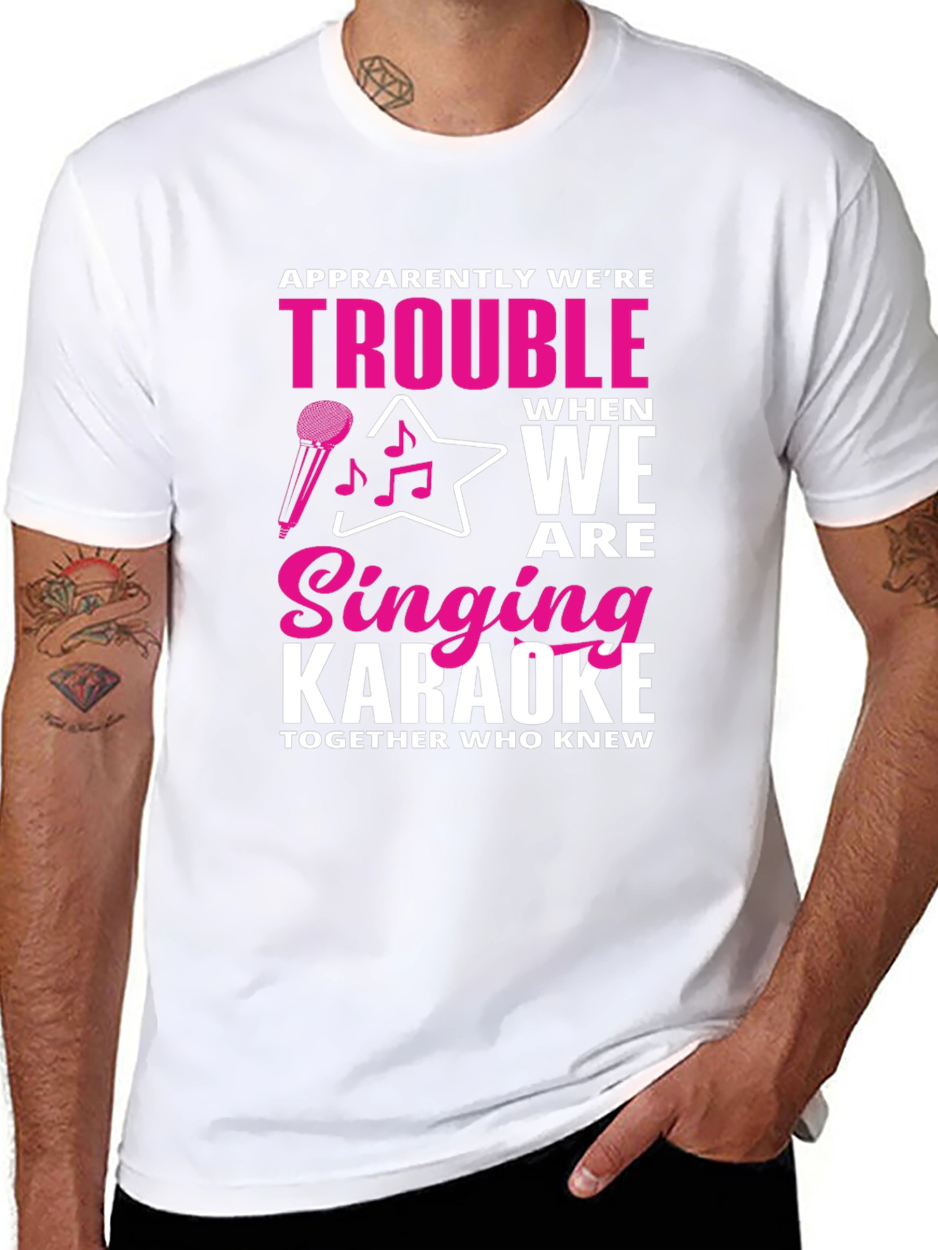 Black Karaoke Trouble Graphic Tee view 8