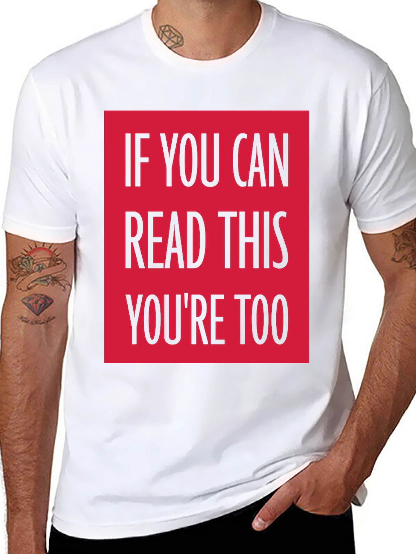 Black Funny Graphic Tee - If You Can Read This... view 8