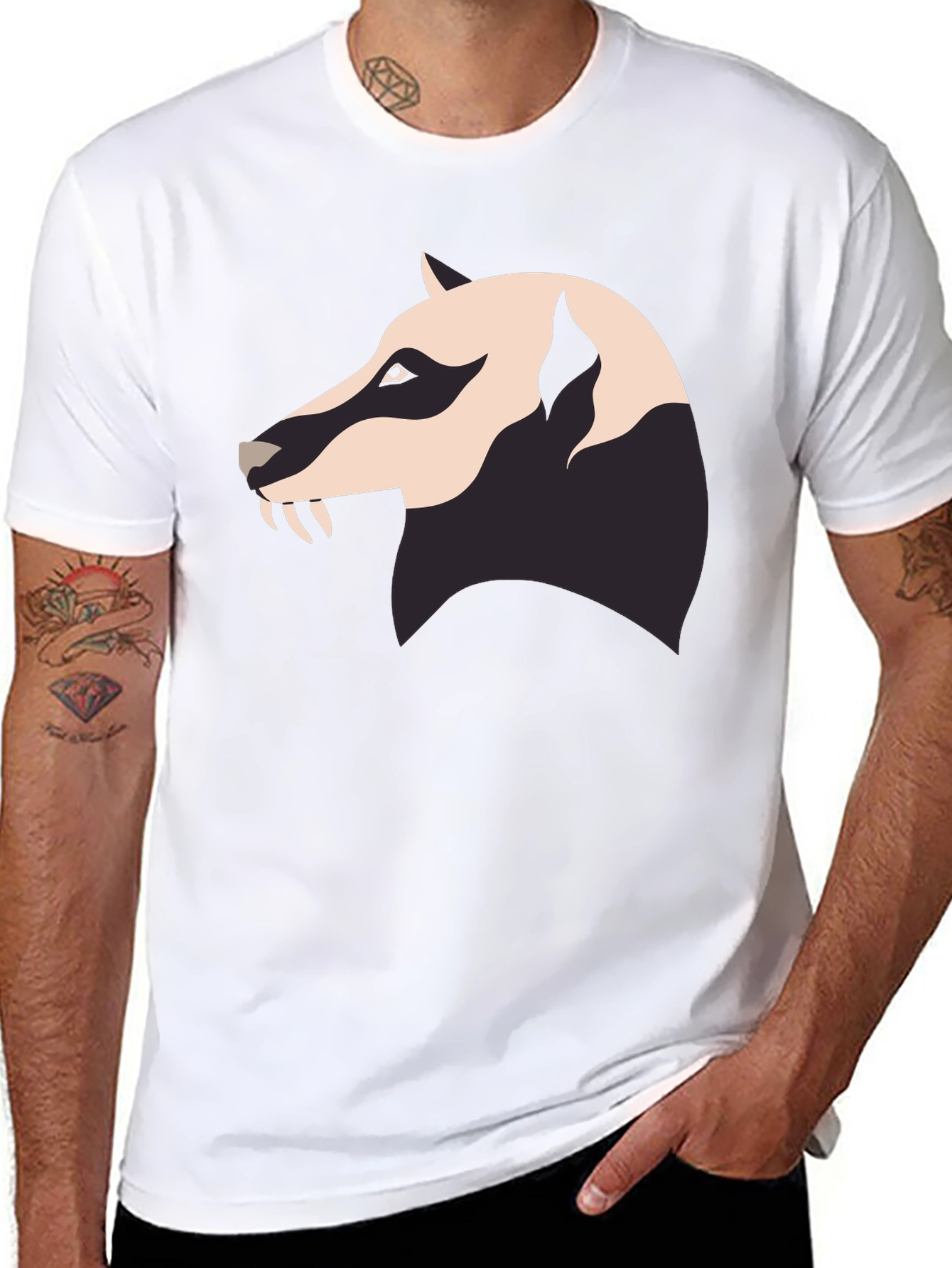 Black Badger Graphic Tee - Men's Black Crew Neck view 8