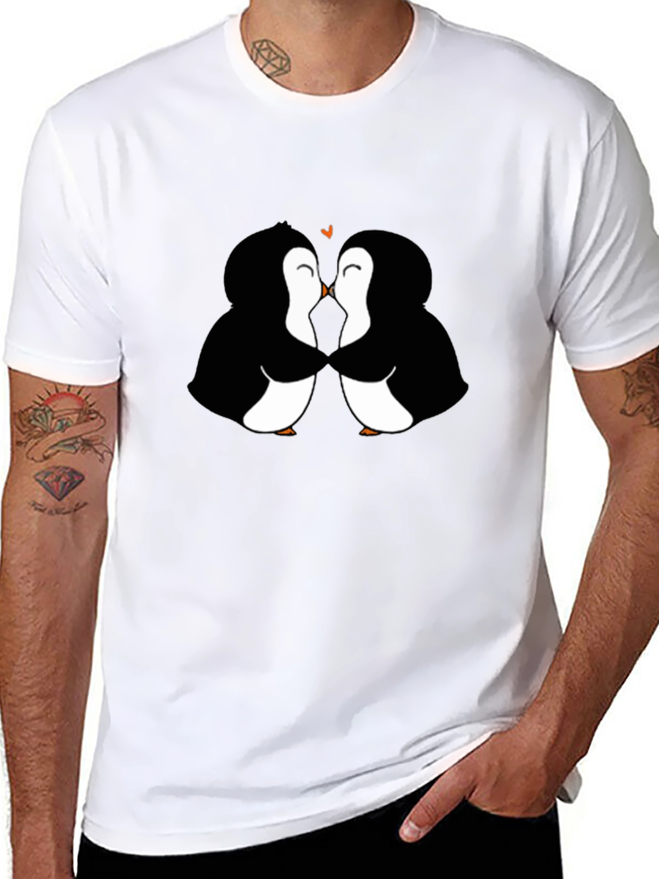 Black Penguin Love Black T-Shirt view 8