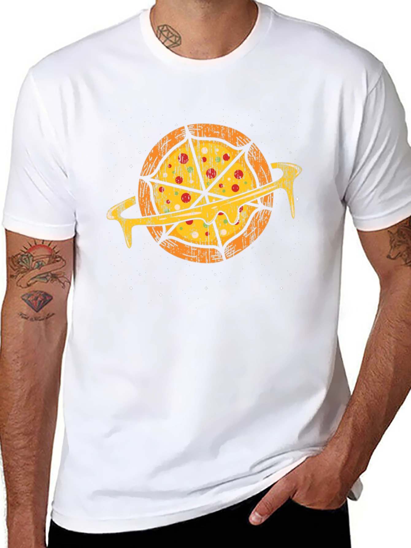 Black Pizza Planet Graphic T-Shirt - Unique Foodie Style view 8