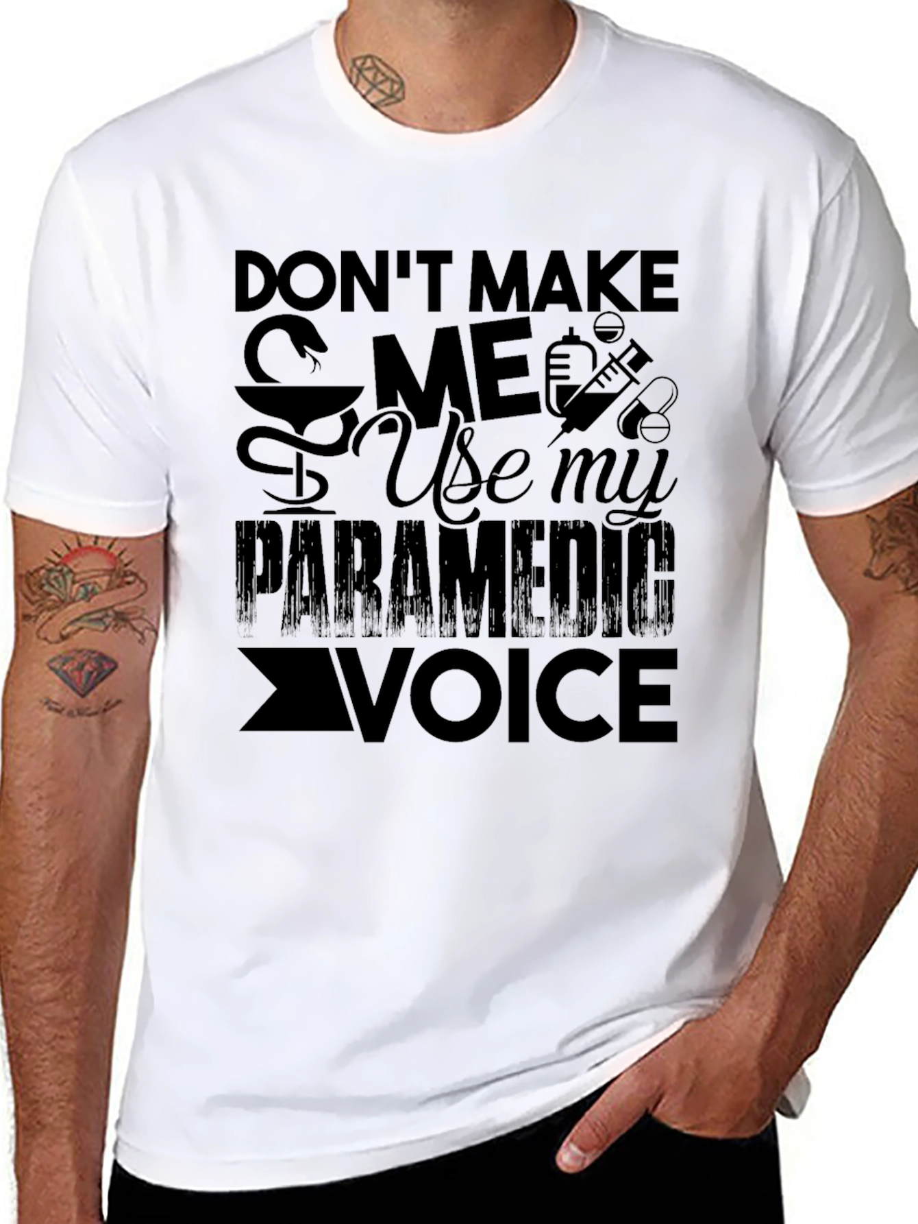 Black Paramedic Voice T-Shirt - Funny EMS Tee view 8