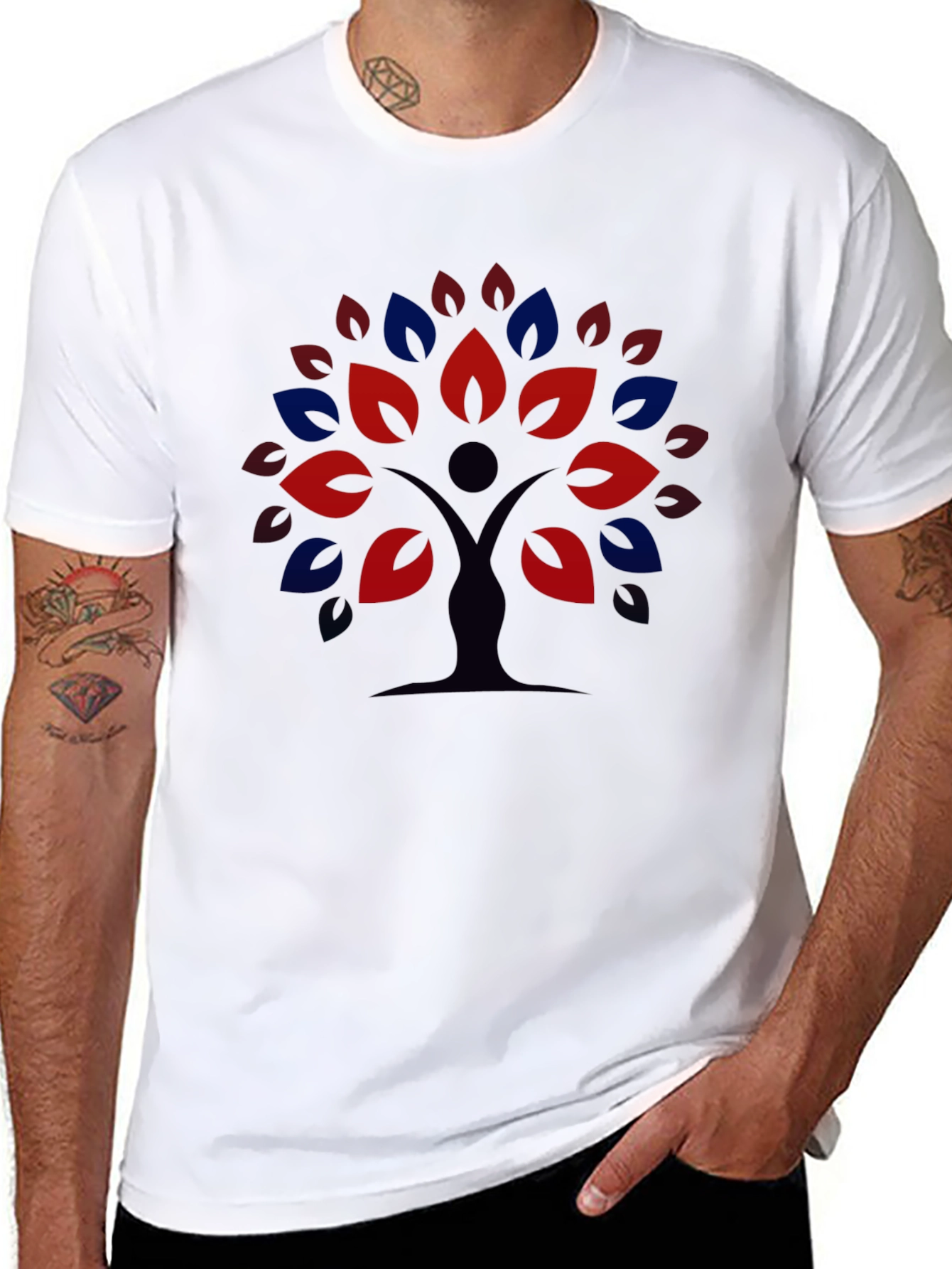 Black Nature Tree Graphic Tee - Black Unisex T-Shirt view 8