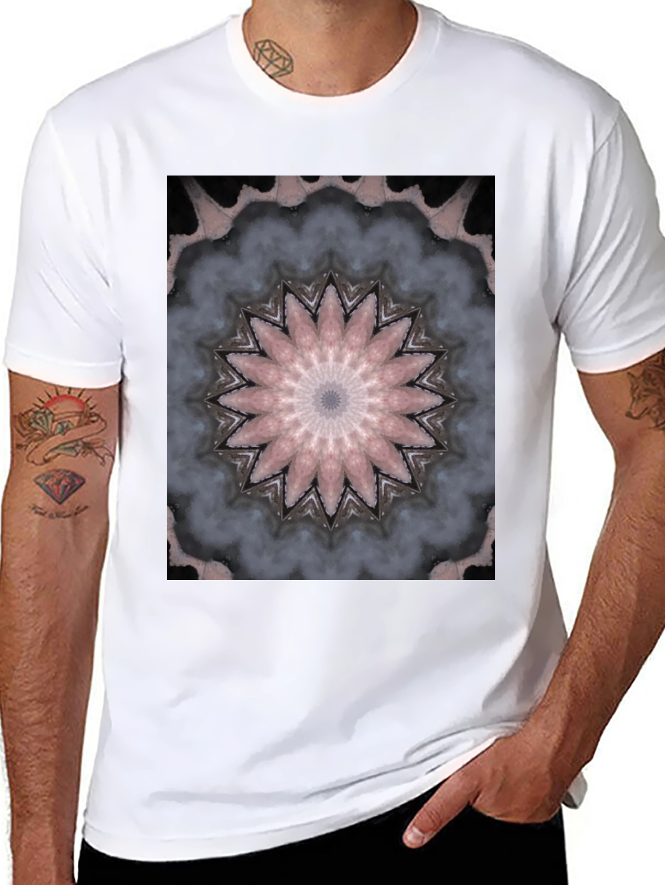 Black Mandala T-Shirt - Unique Graphic Tee view 8