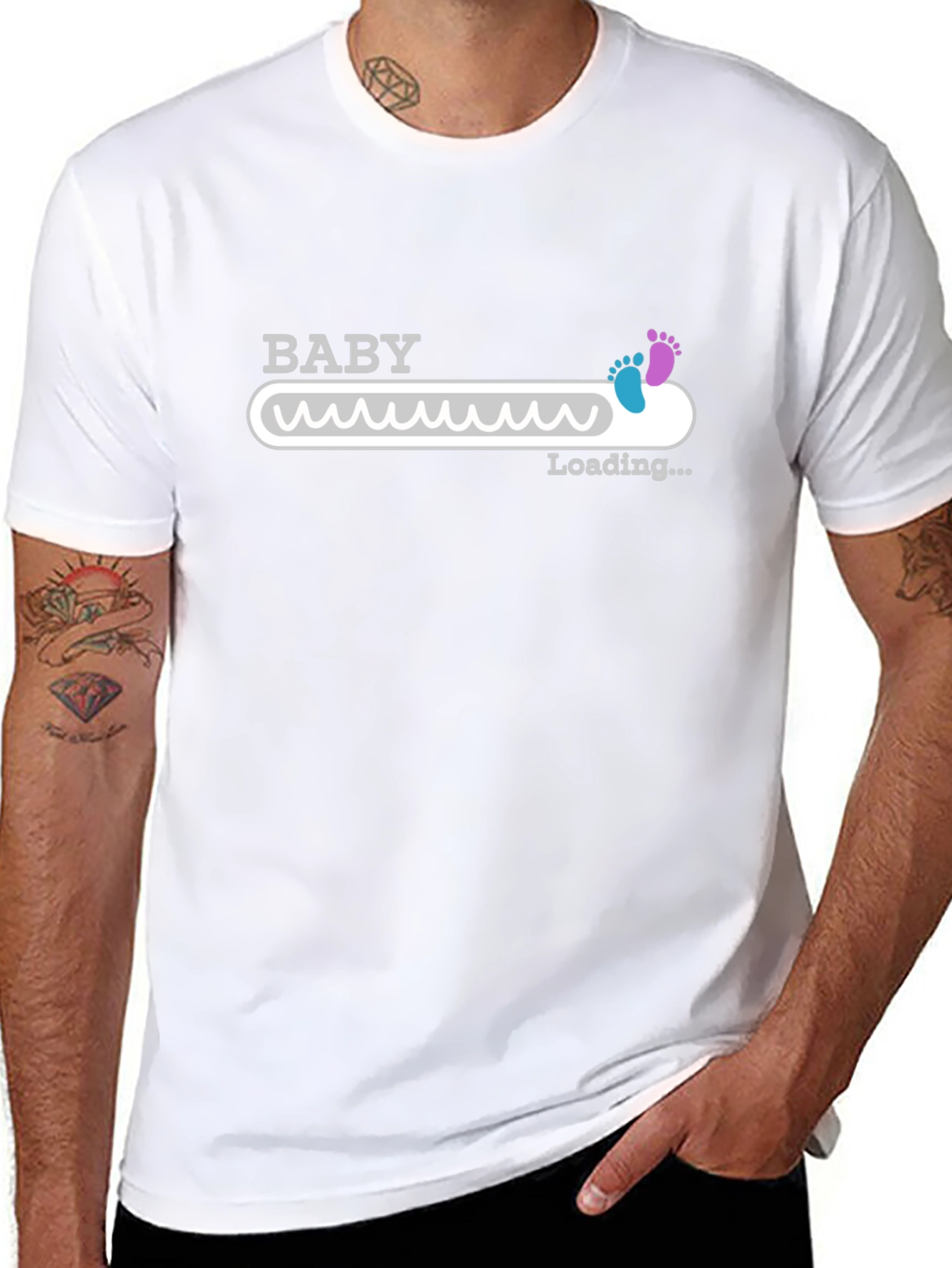Black Baby Loading T-Shirt - Funny Pregnancy Announcement Tee view 8