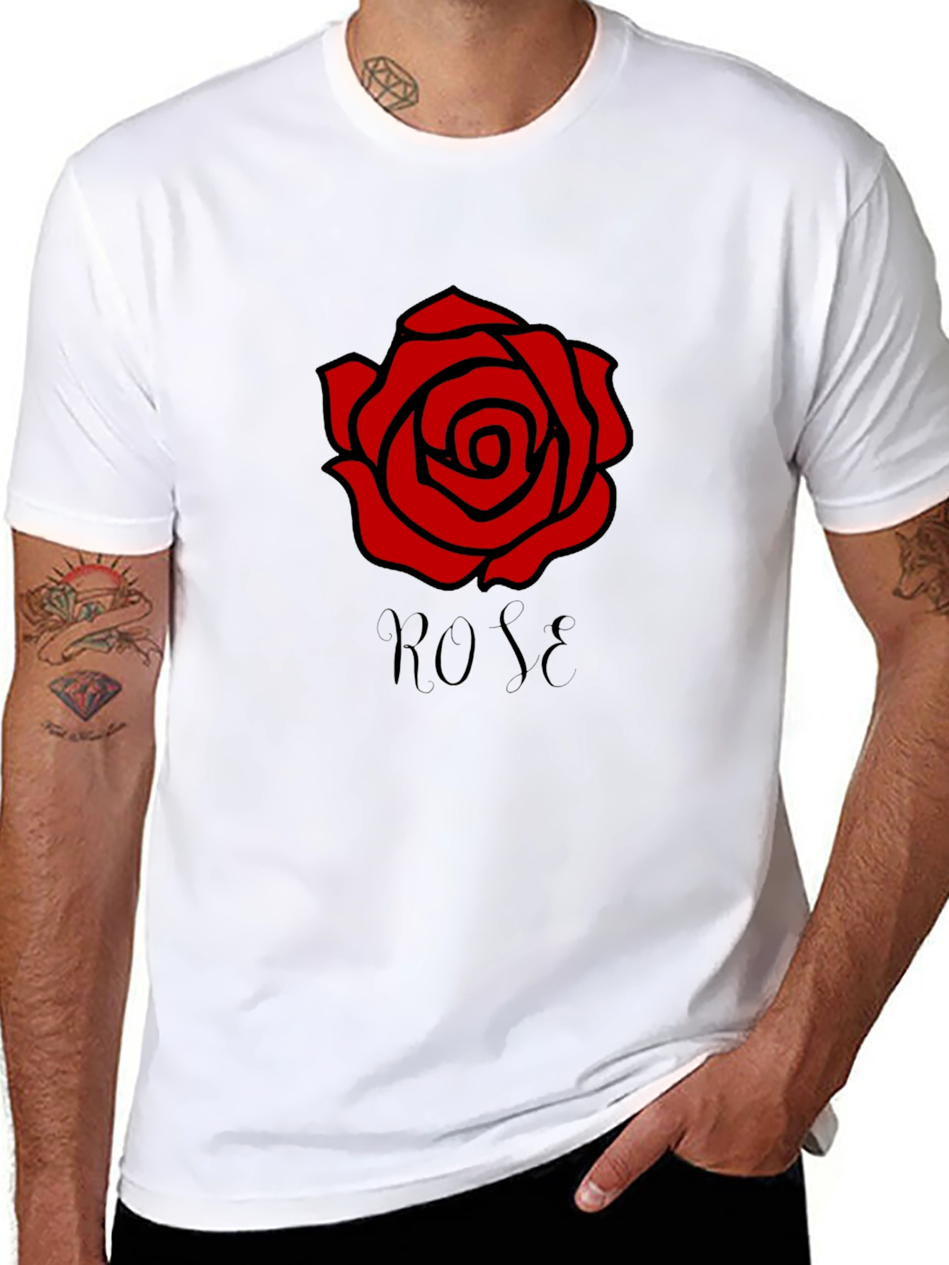 Black Rose Graphic T-Shirt - Stylish Casual Wear view 8