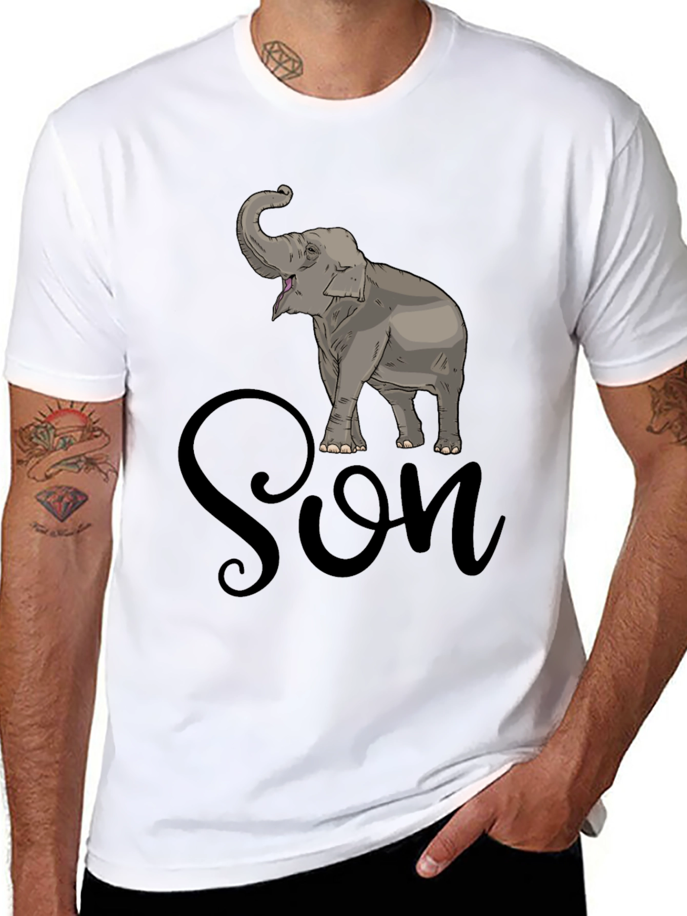 Black Elephant Son T-Shirt - Men's Graphic Tee view 8