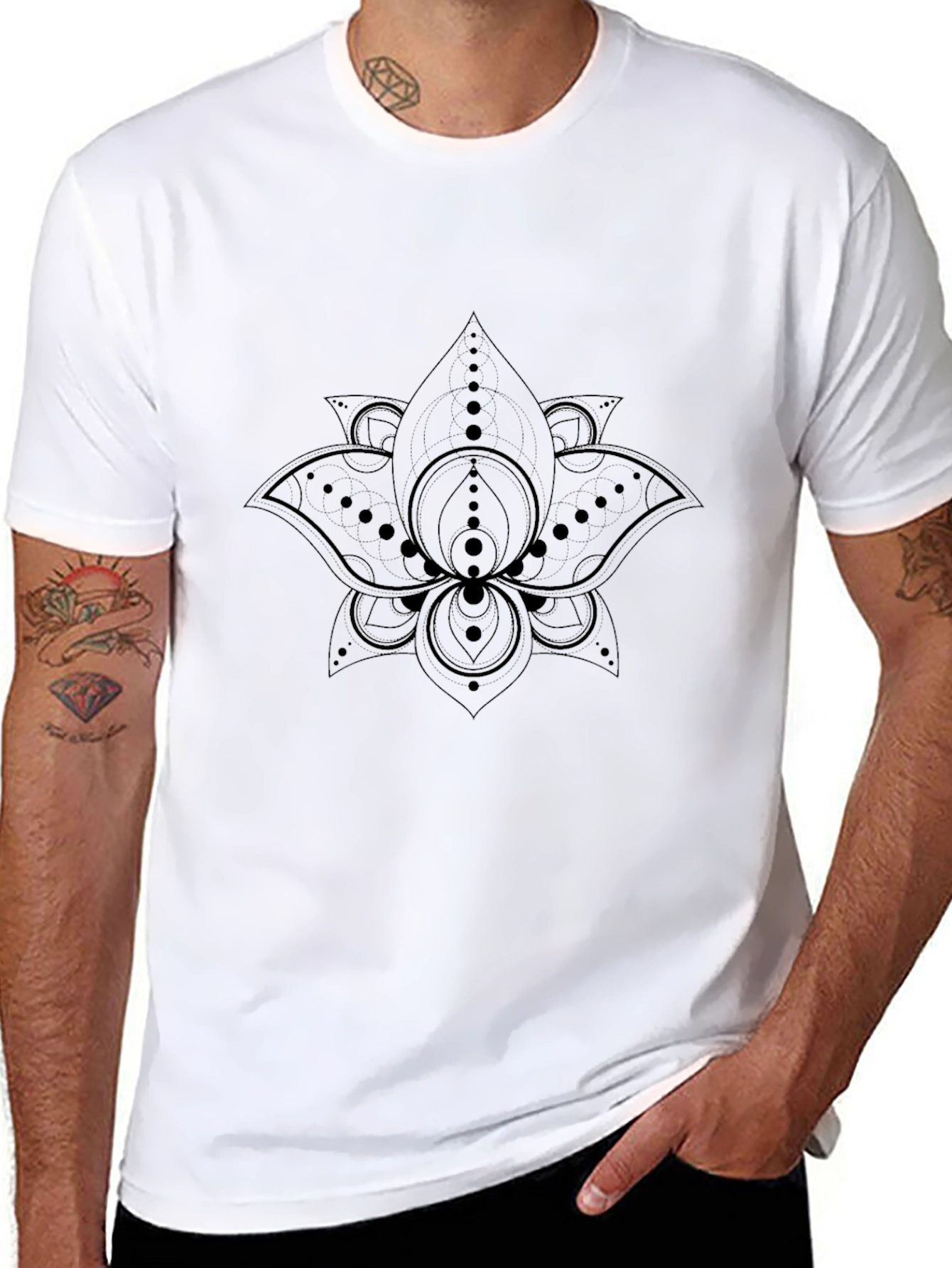 Black Lotus Graphic Black T-Shirt - Modern Comfort view 8