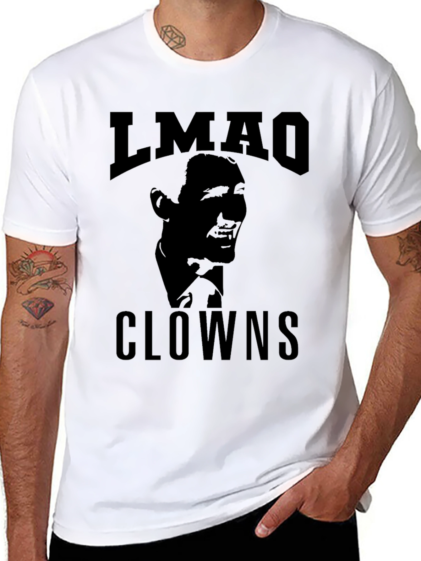 Black LMAO Clowns Graphic Tee - Black Cotton Blend view 8