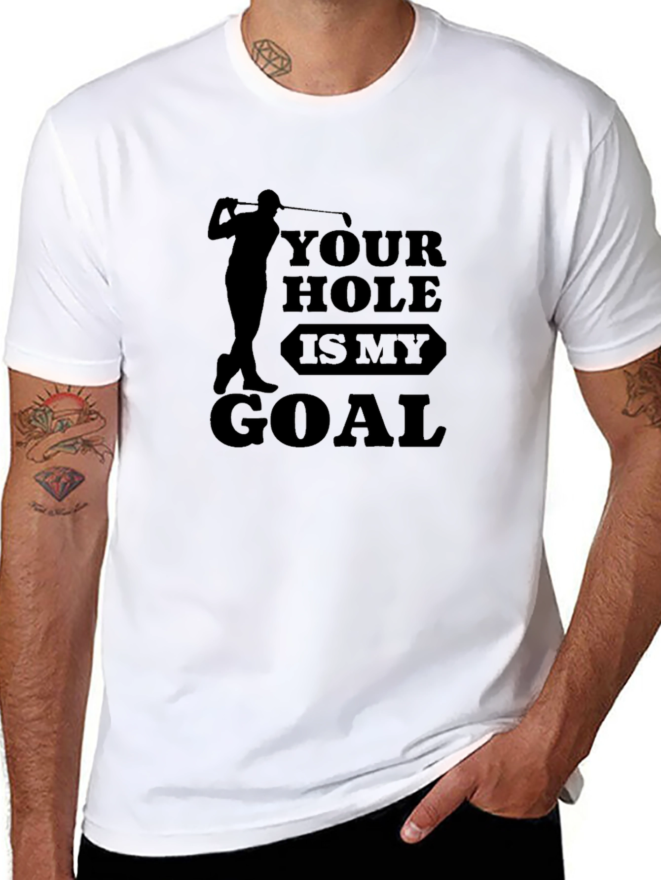 Black Golf Lover T-Shirt: Your Hole is My Goal view 8