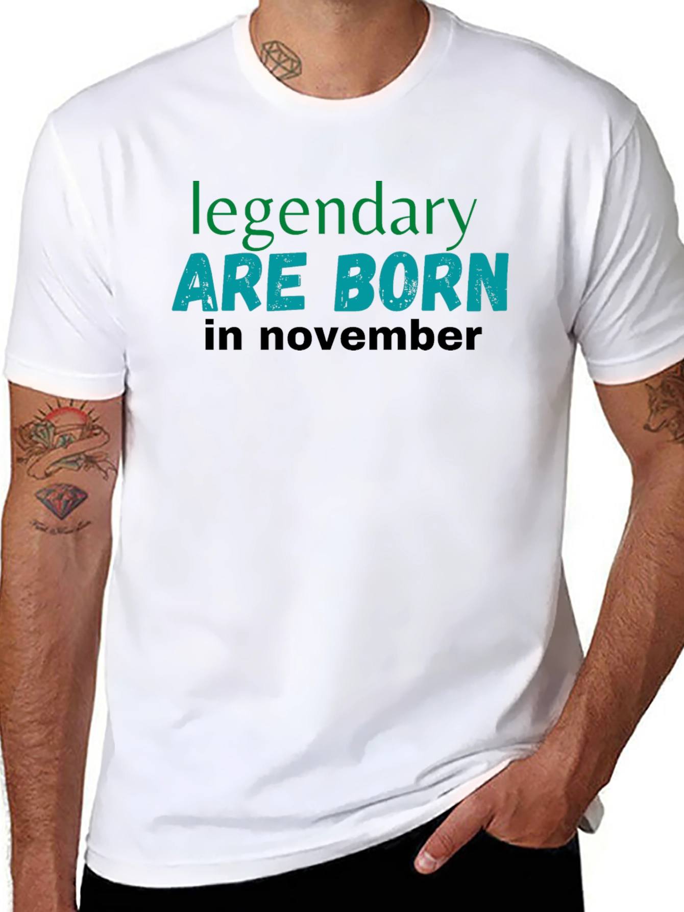 Black Legendary November Birthday T-Shirt view 8