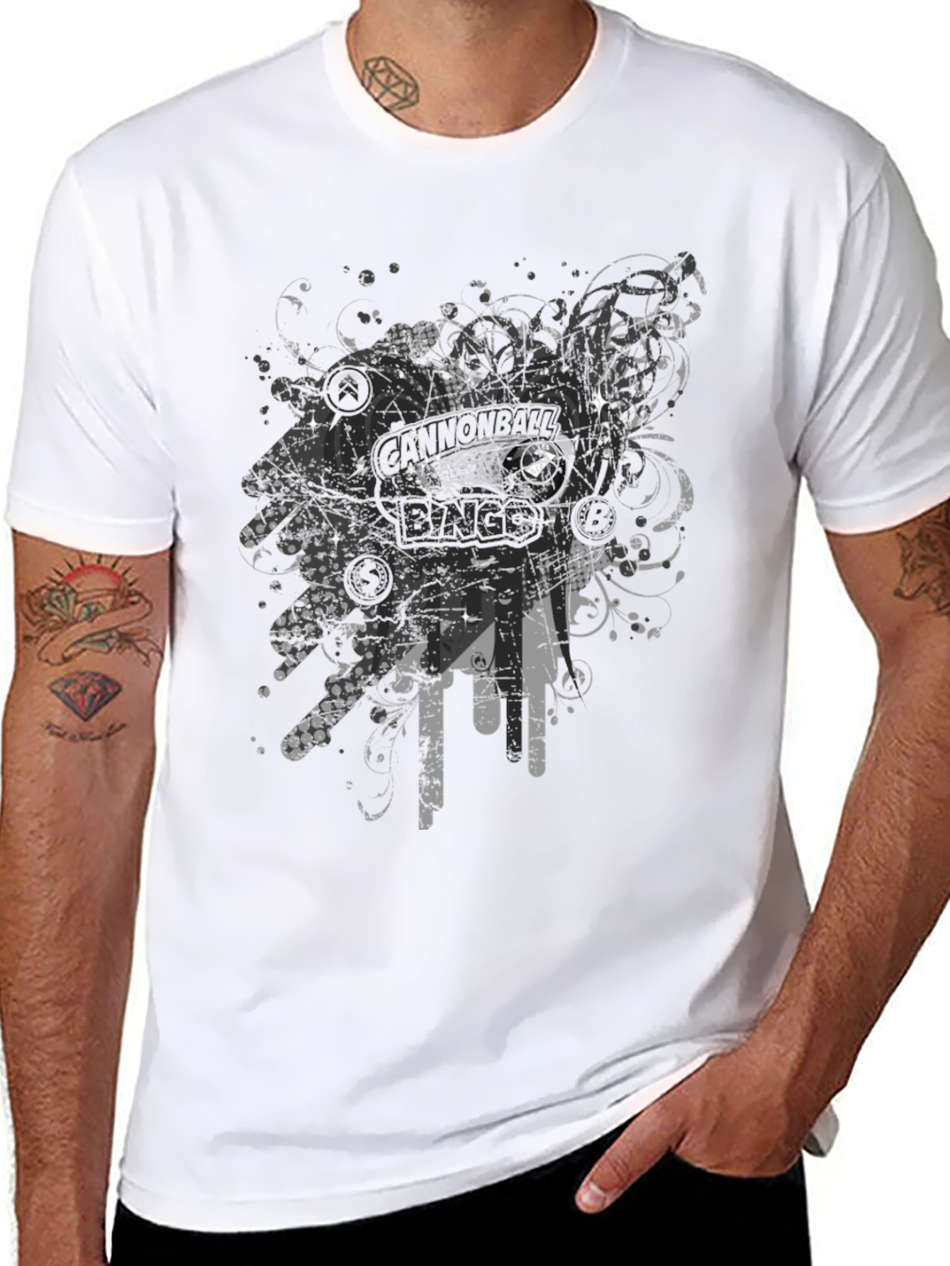 Edgy Bingo Graphic Black Tee - 8