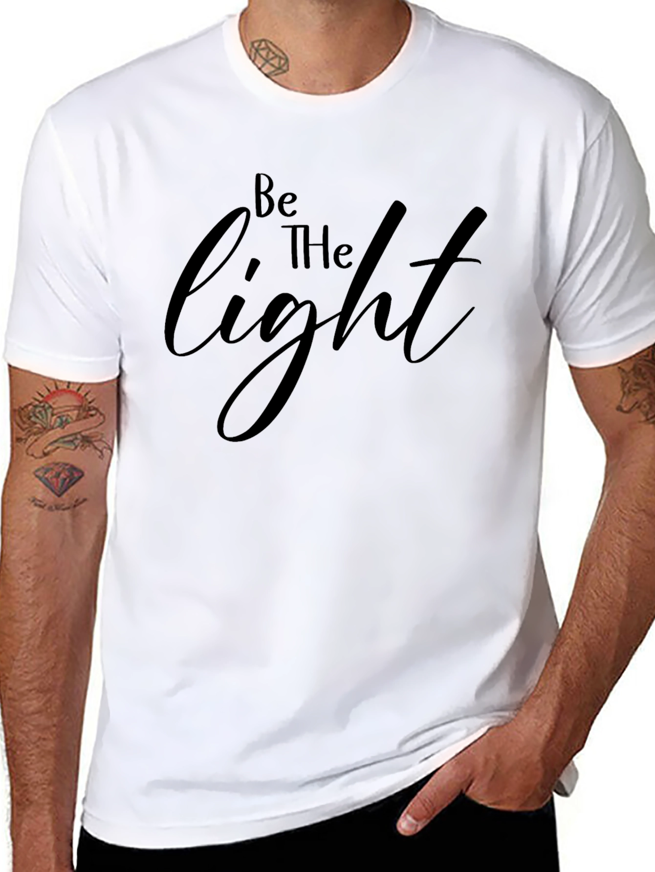 Black Be The Light Black Graphic T-Shirt view 8