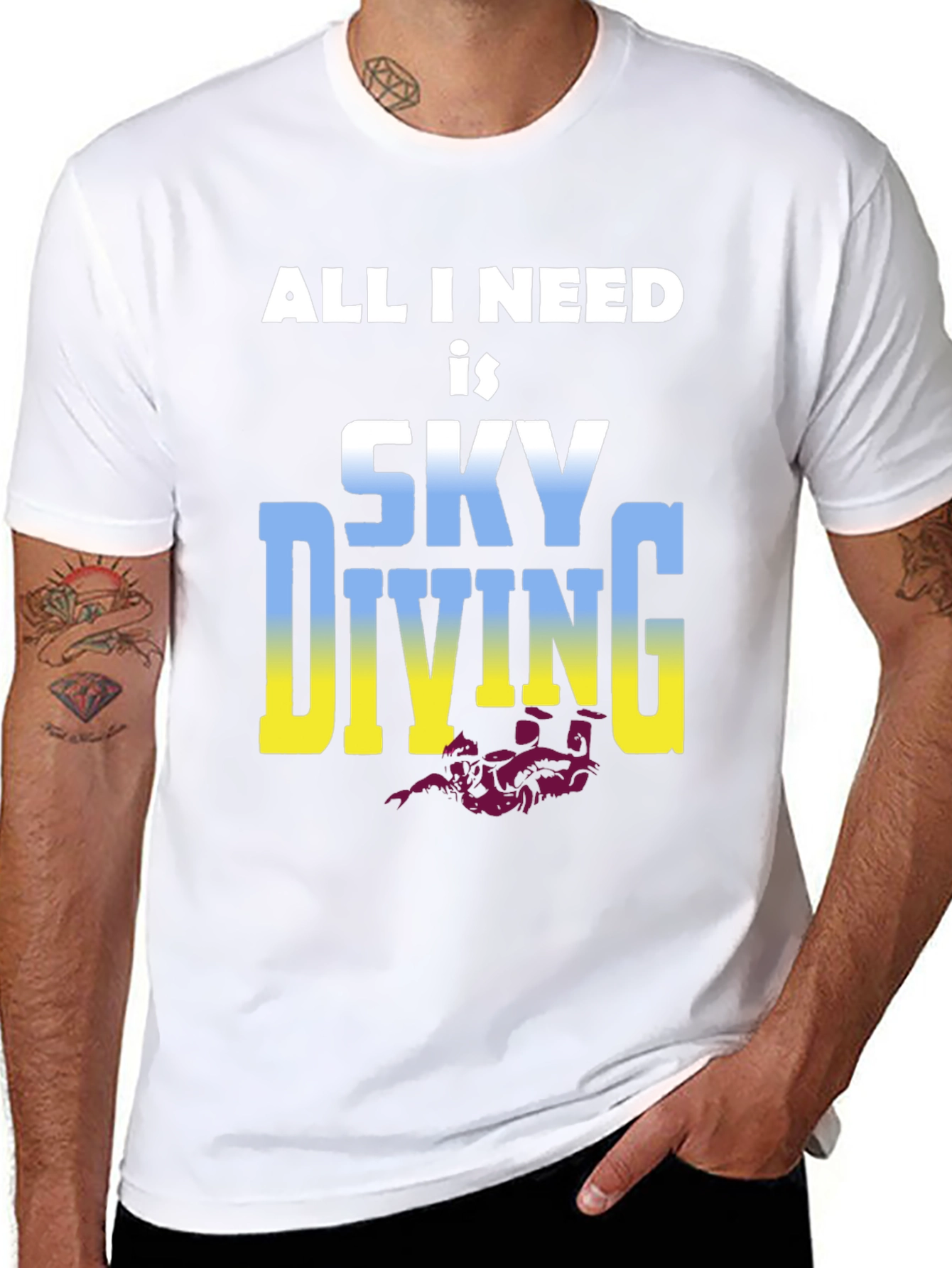 Black Skydiving T-Shirt: All I Need is Skydiving view 8