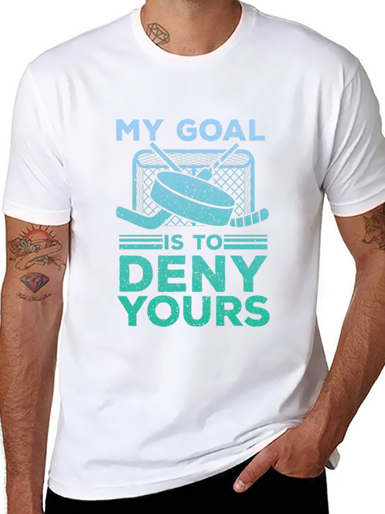 Black Hockey Goal T-Shirt - Deny Yours! view 8