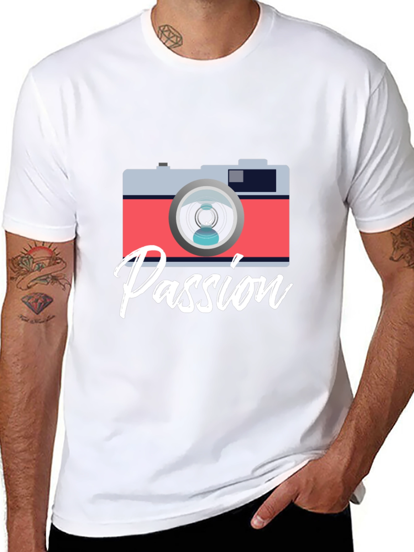 Black Passion Camera Graphic Tee - Photography Lover Shirt view 8