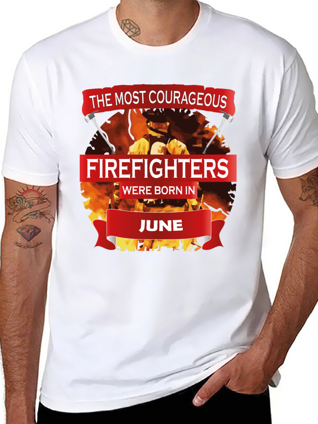 Black Courageous Firefighters Born in June T-Shirt view 8