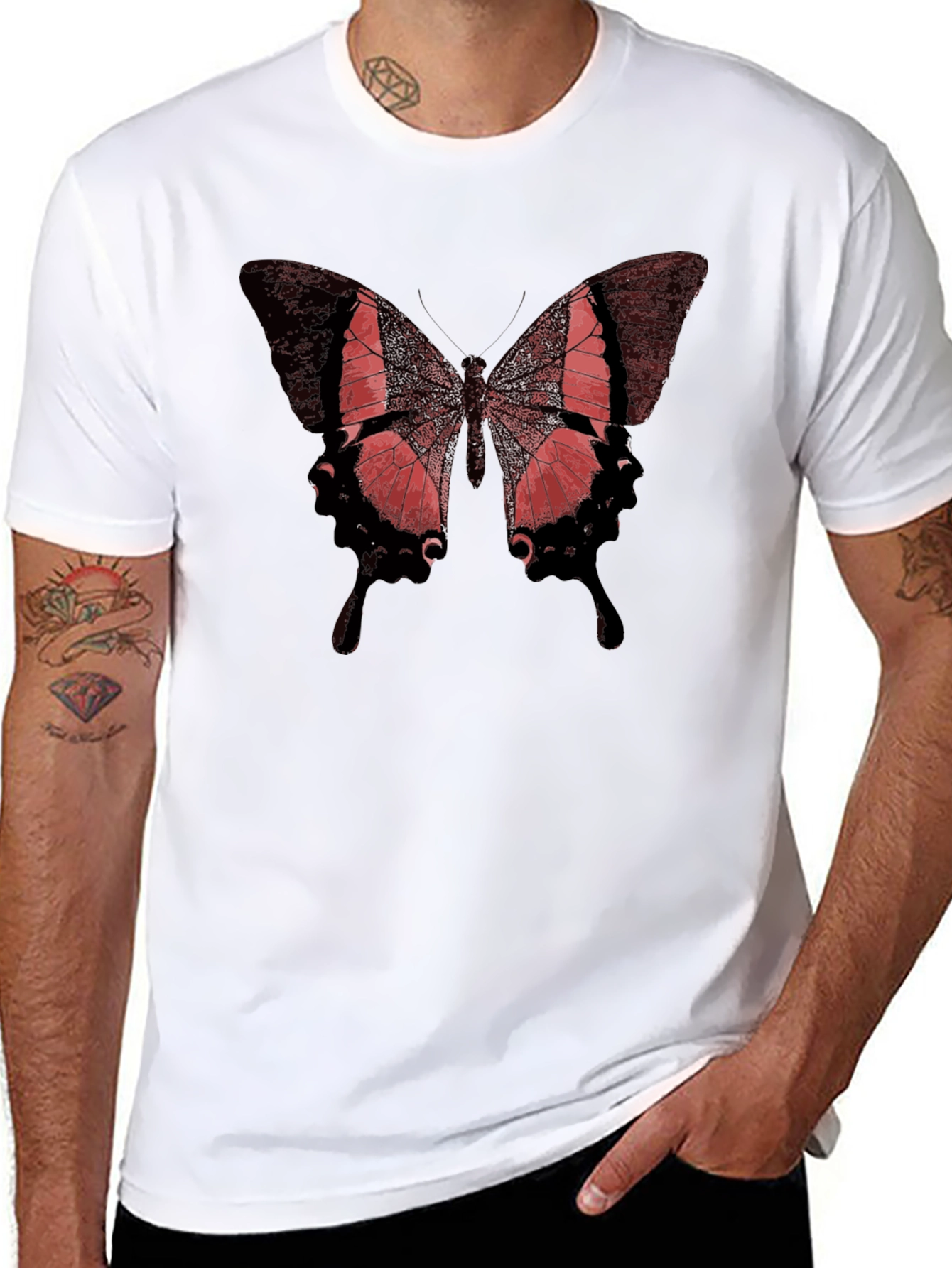 Black Butterfly Graphic Tee - Stylish Black T-Shirt view 8