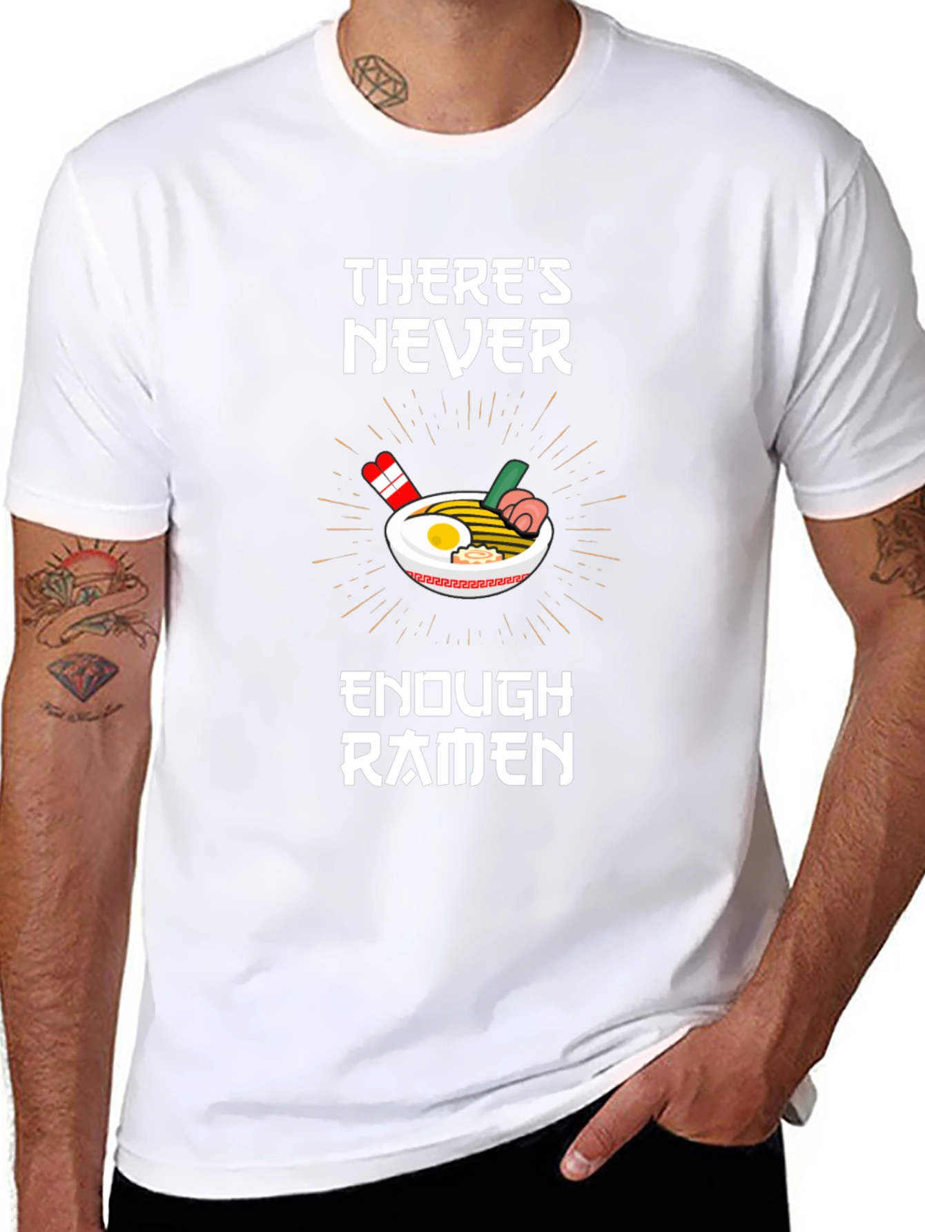 Black Ramen Lover T-Shirt - There's Never Enough Ramen Graphic Tee view 8
