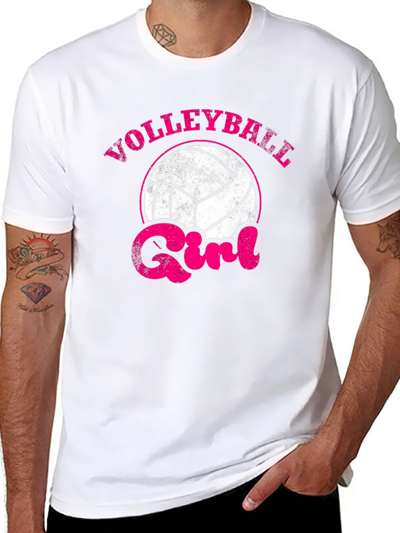 Black Volleyball Girl Graphic T-Shirt view 8
