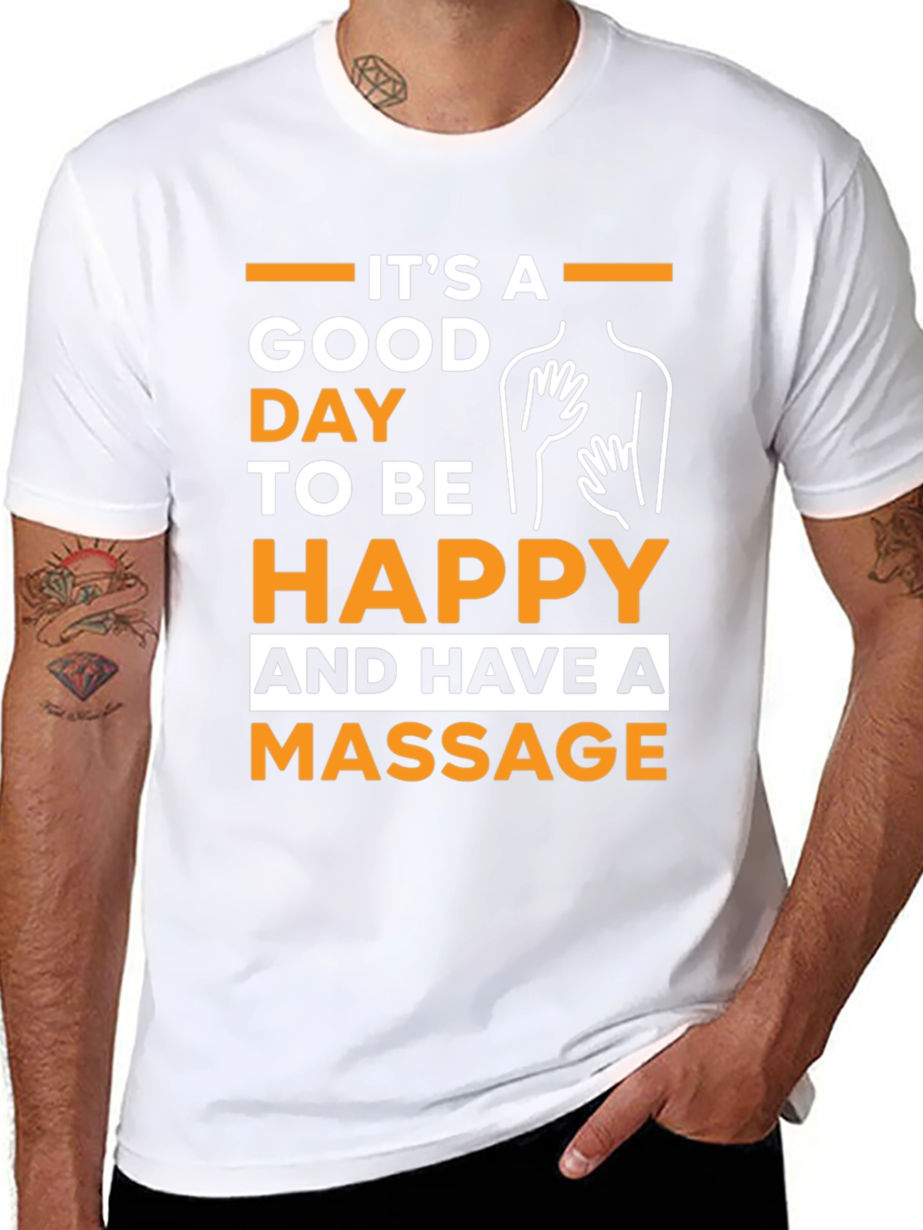 Black Good Day for Massage Graphic Tee - Unisex view 8
