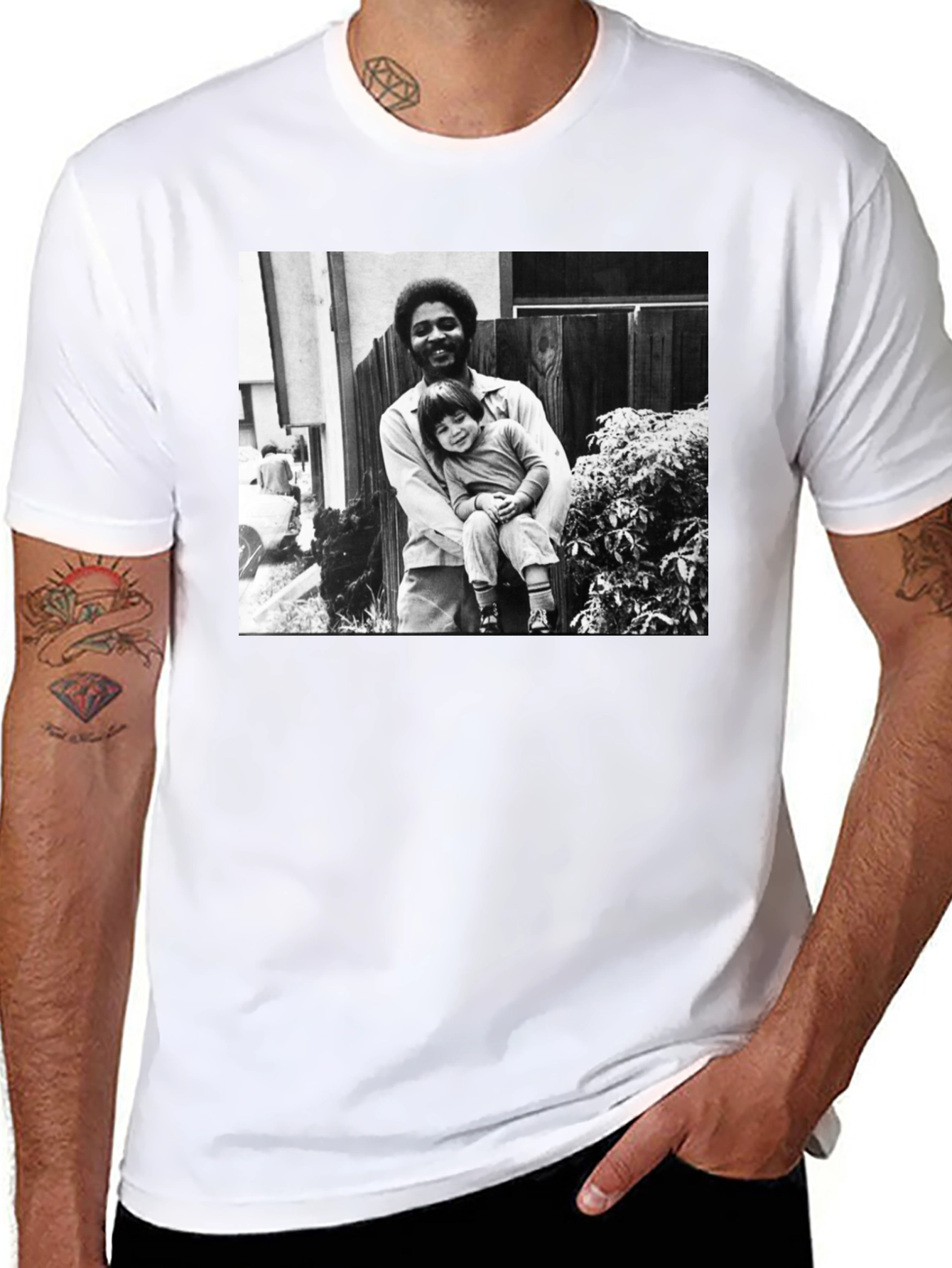 Black Vintage Style Black T-Shirt view 8