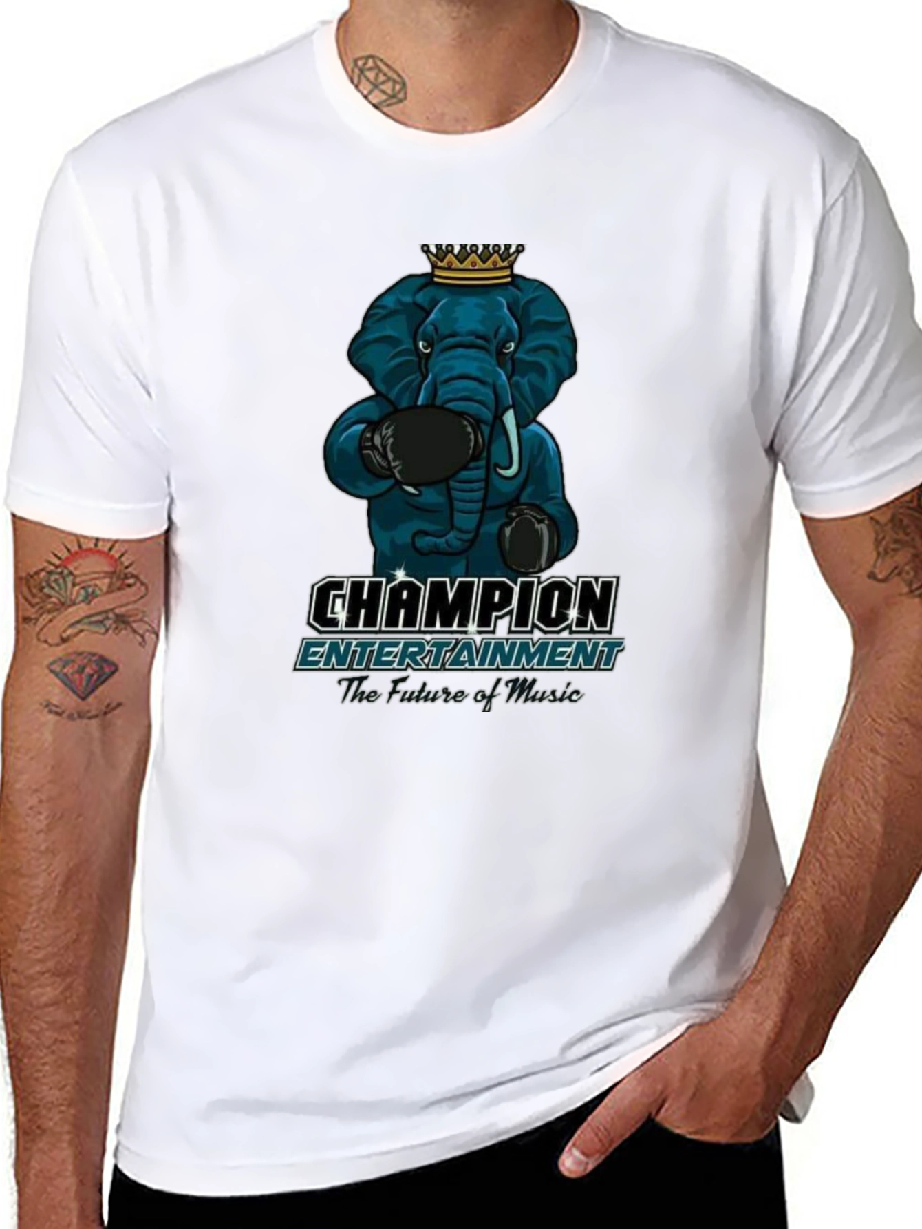 Black Champion Entertainment Elephant Boxing T-Shirt view 8