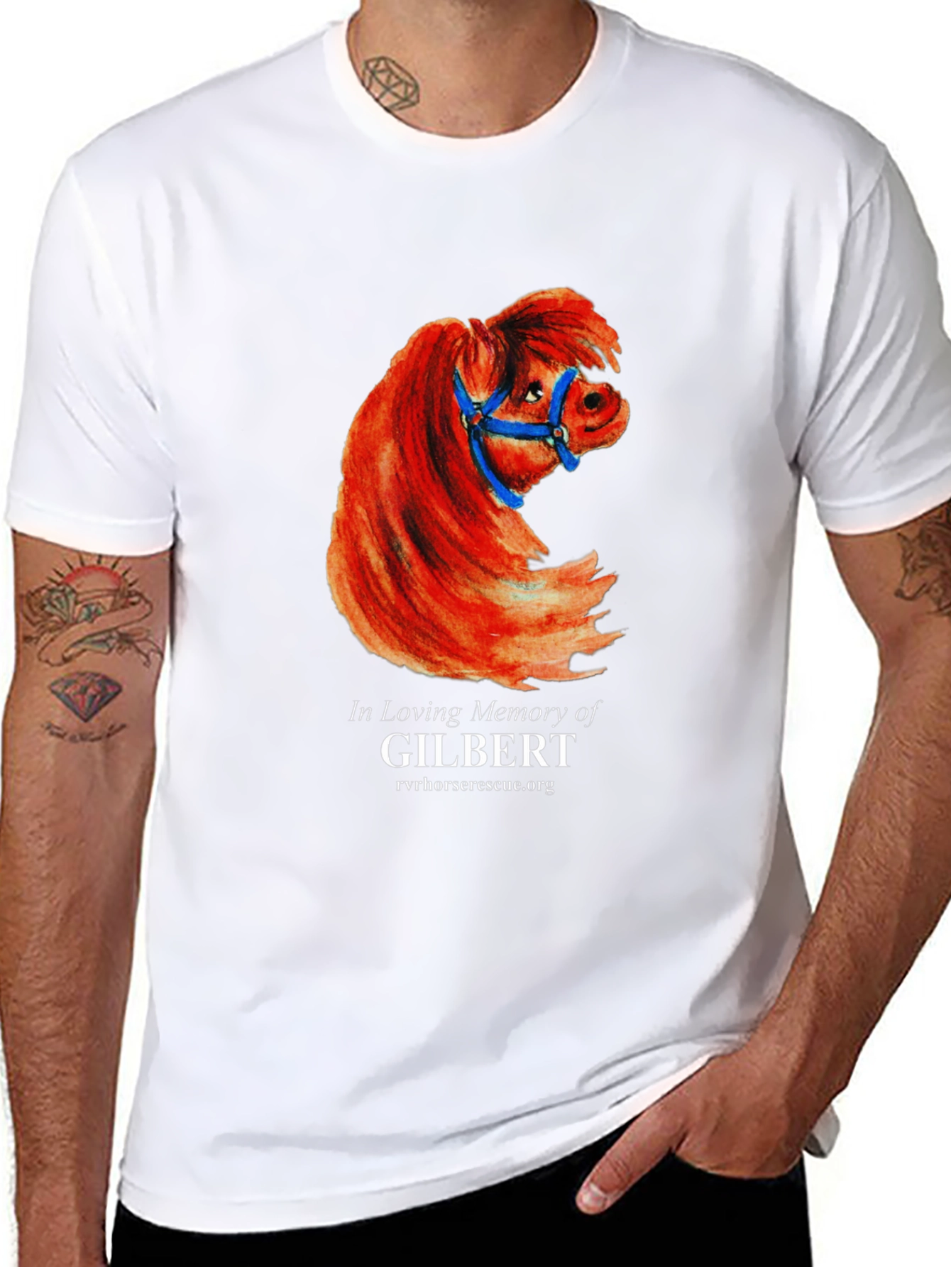 Black Gilbert Horse Memorial T-Shirt view 8