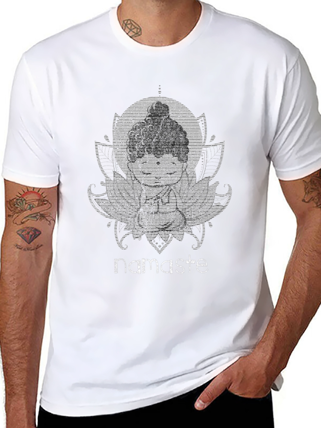 Black Namaste Buddha Graphic T-Shirt view 8