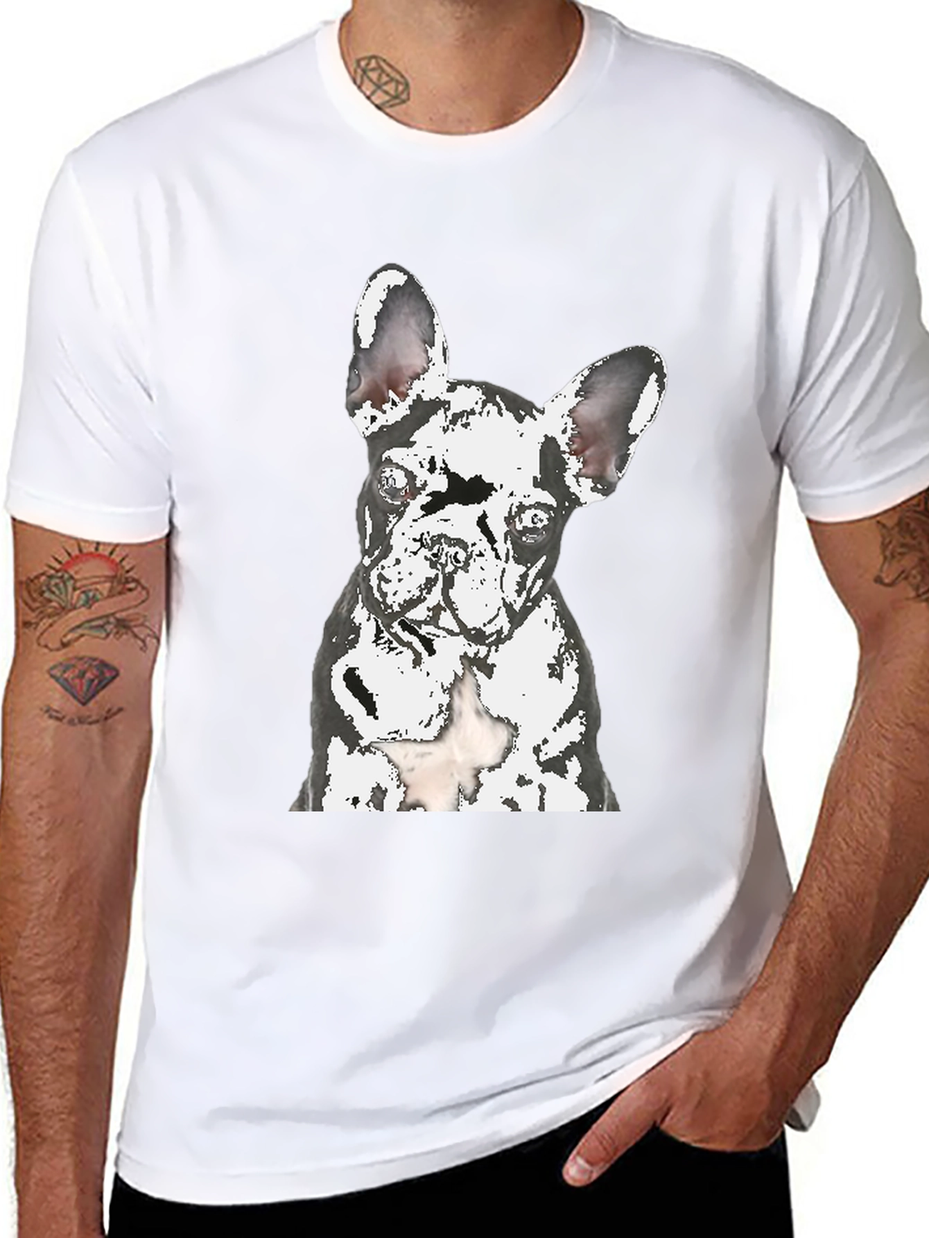 Black Dog Graphic T-Shirt - Modern Crew Neck Tee view 8