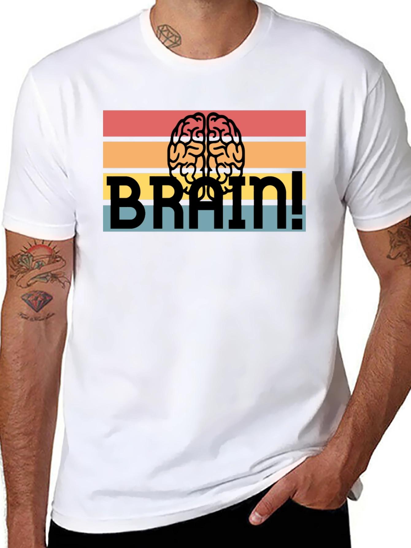 Black Brain! Graphic T-Shirt - Retro Design view 8