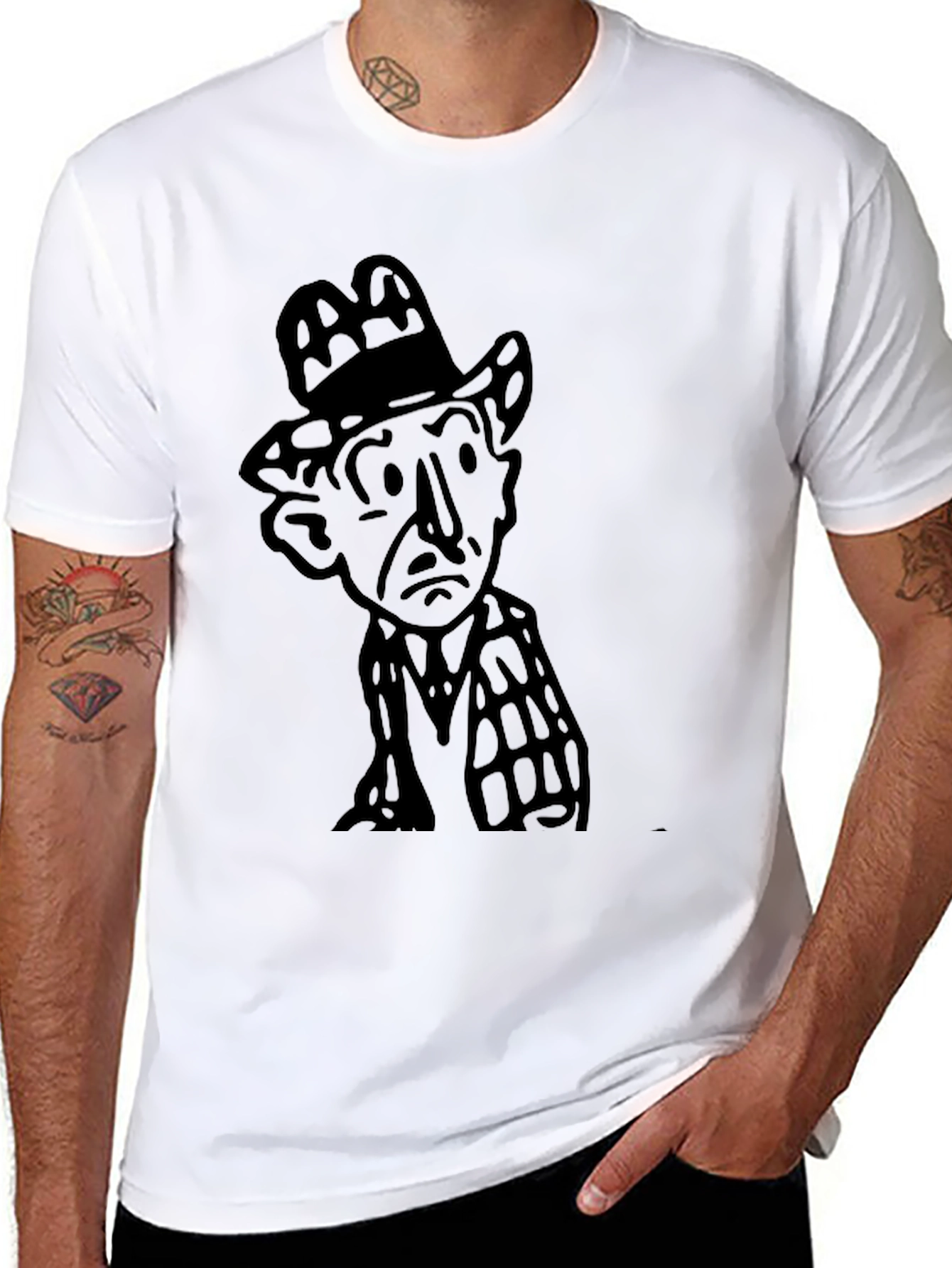 Black Noir Detective Graphic Tee - Classic Style view 8