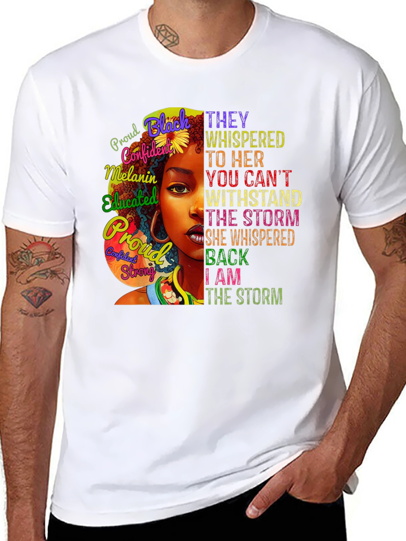 Black Black Woman Empowerment T-Shirt - I am the Storm view 8
