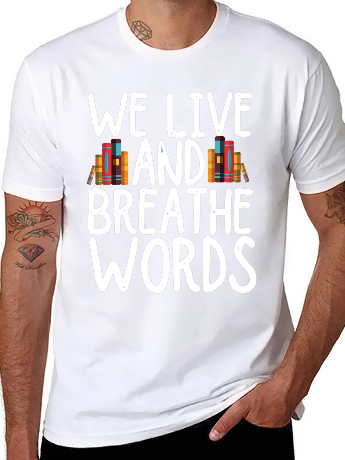 Black Book Lover T-Shirt - We Live and Breathe Words view 8