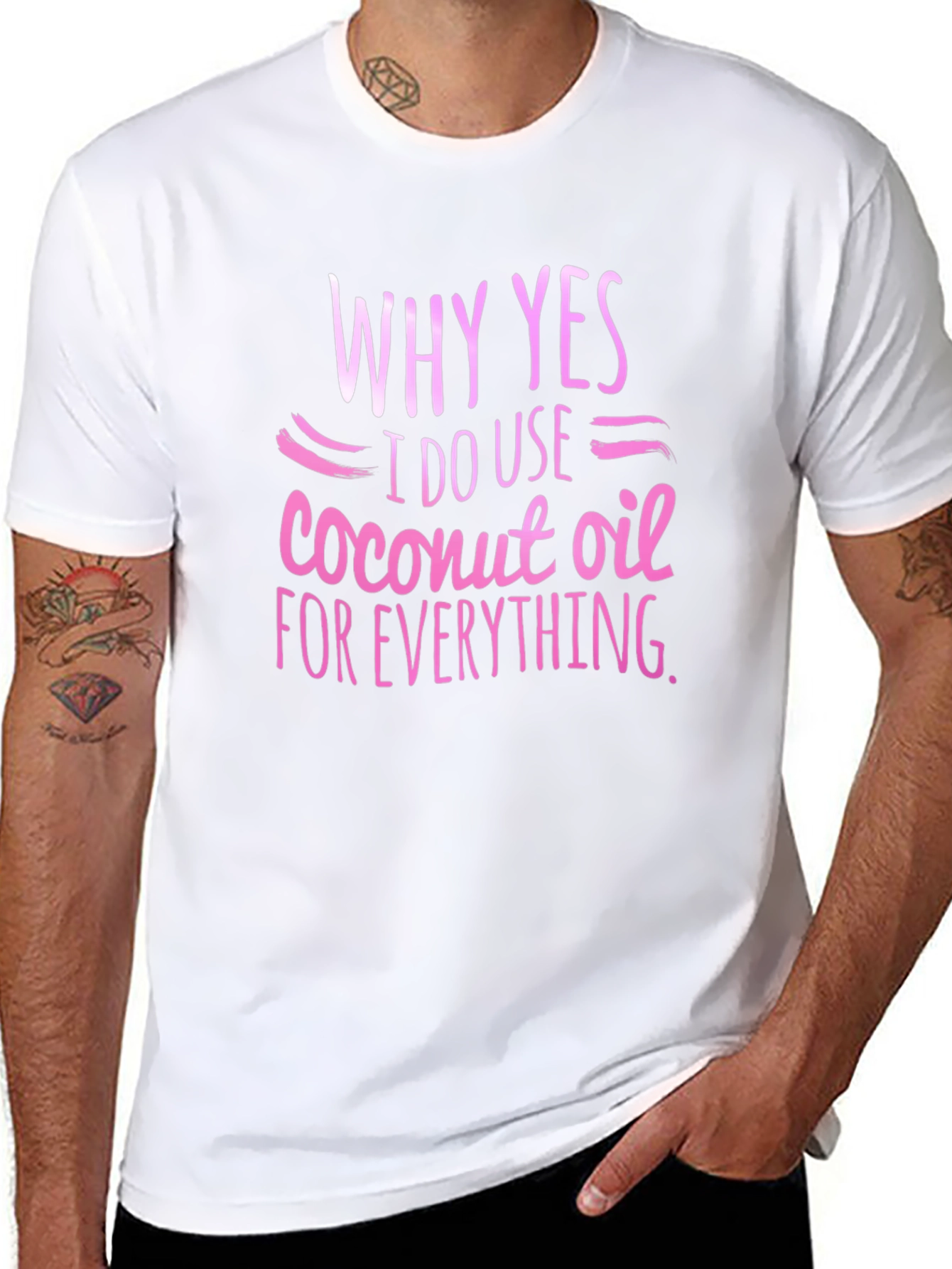 Black Coconut Oil T-Shirt - Why Yes, I Use it! view 8