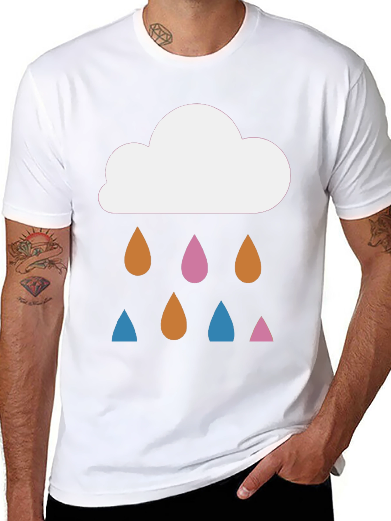 Black Cloud Raindrop T-Shirt: Stylish Graphic Tee view 8