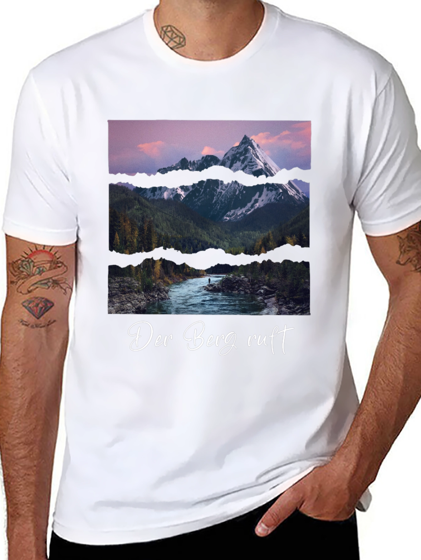 Black Mountain Scene Graphic Tee - Der Berg Ruft Black T-Shirt view 8