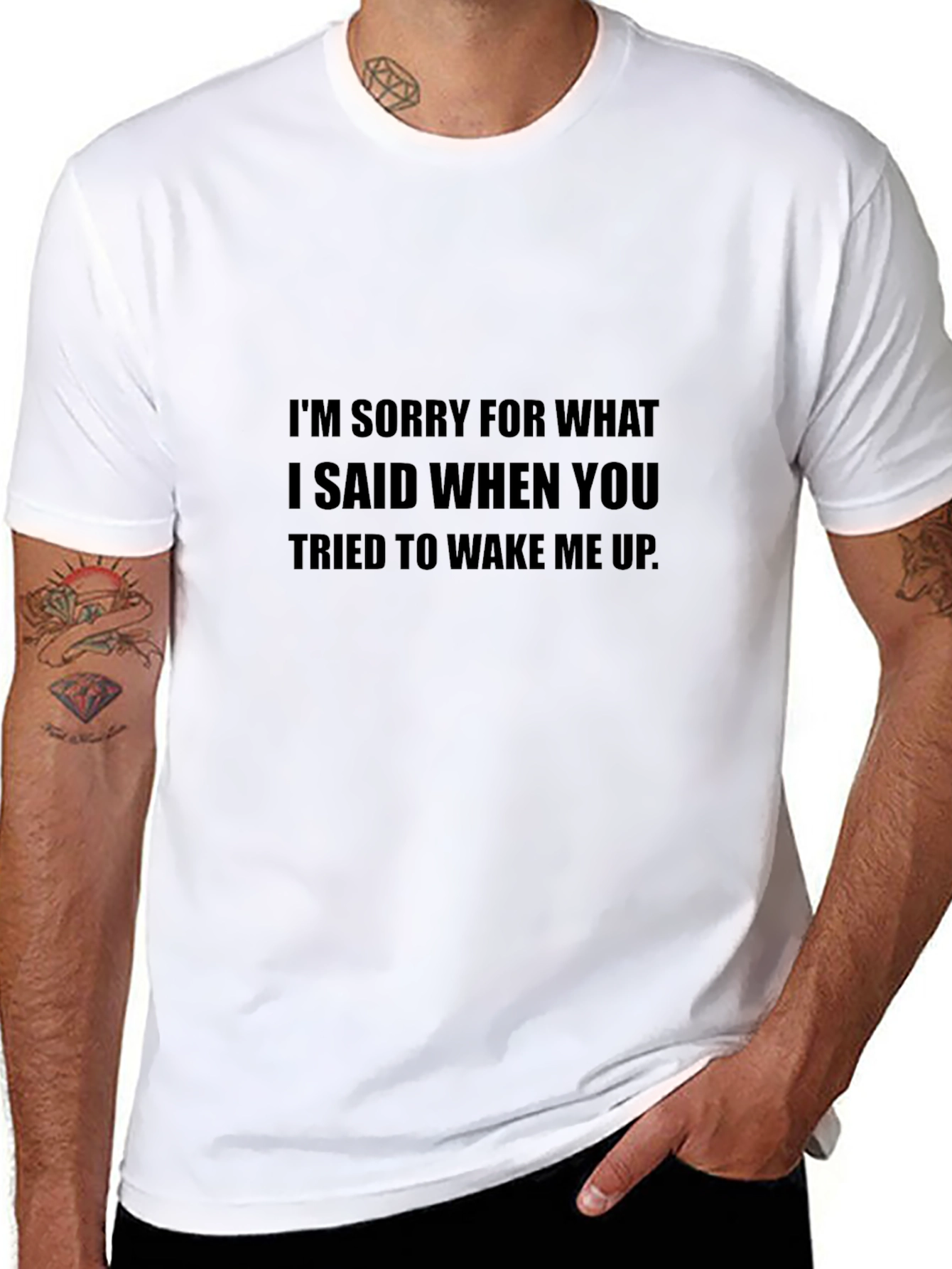 Black Sarcastic Apology T-Shirt - Funny Sleepyhead Tee view 8