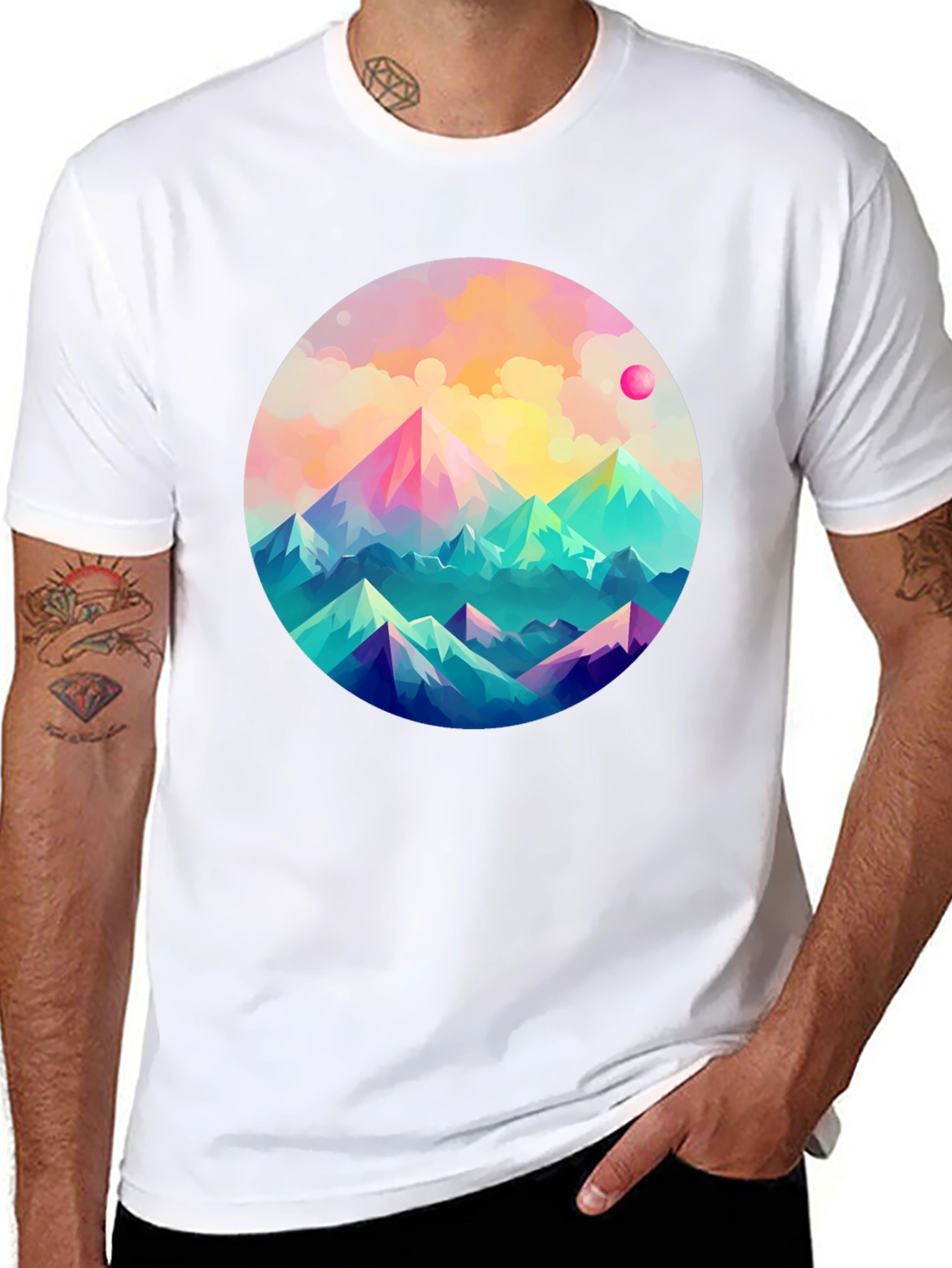 Black Mountainscape Graphic Tee - Artistic Comfort view 8