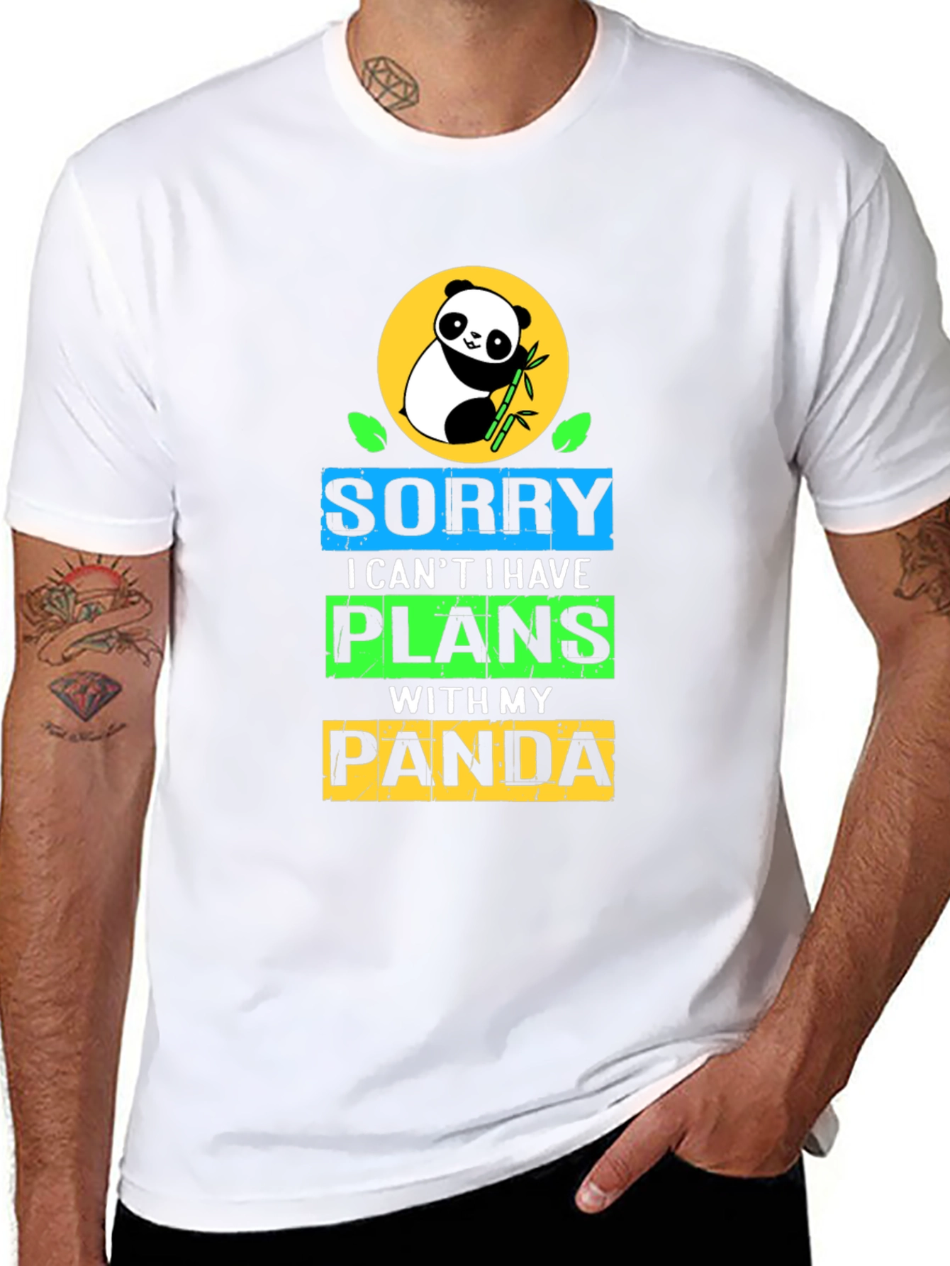 Black Sorry I Have Plans With My Panda T-Shirt view 8
