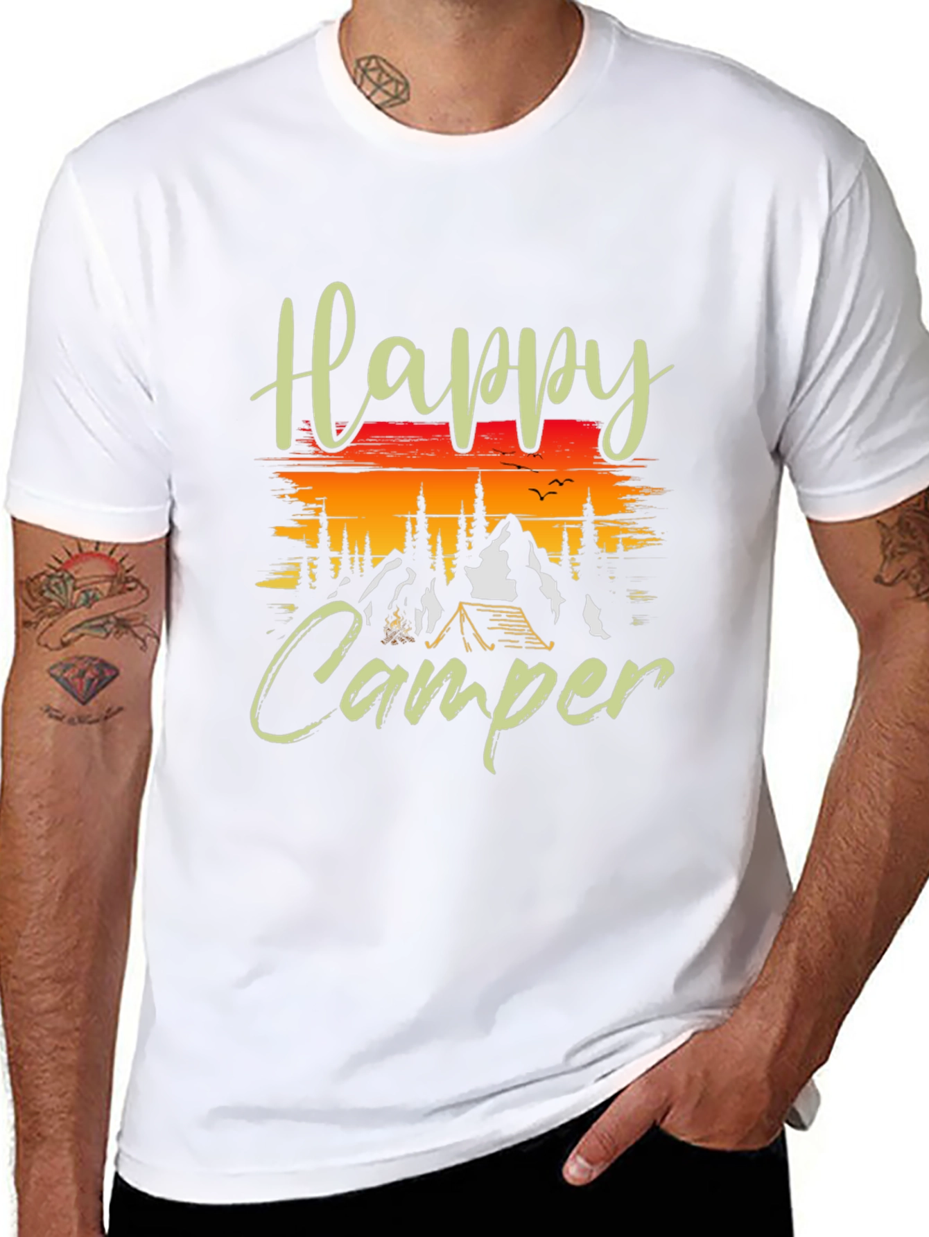Black Happy Camper Graphic T-Shirt view 8