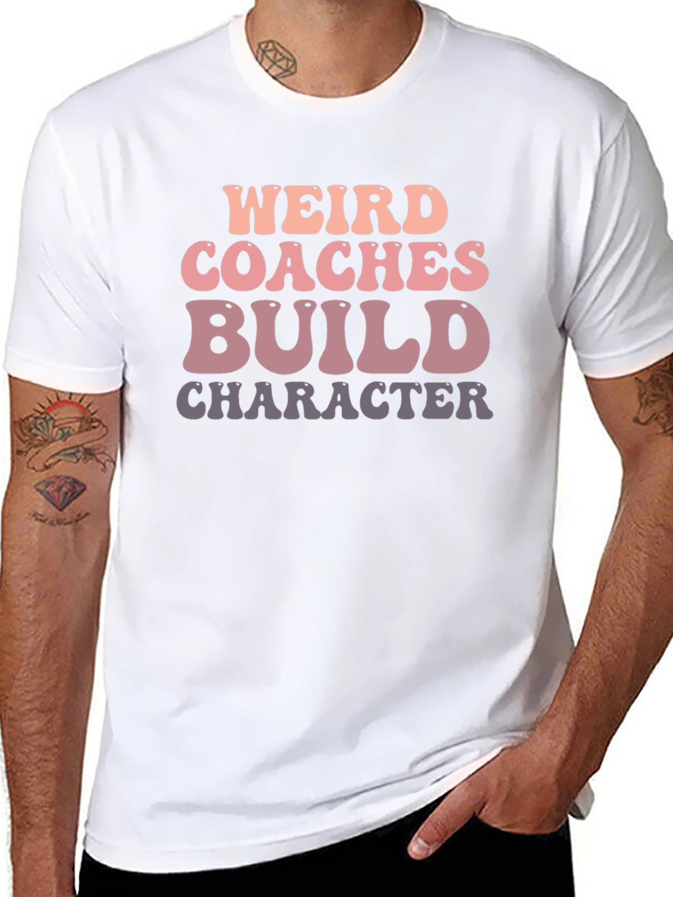 Black Weird Coaches Build Character Graphic Tee view 8