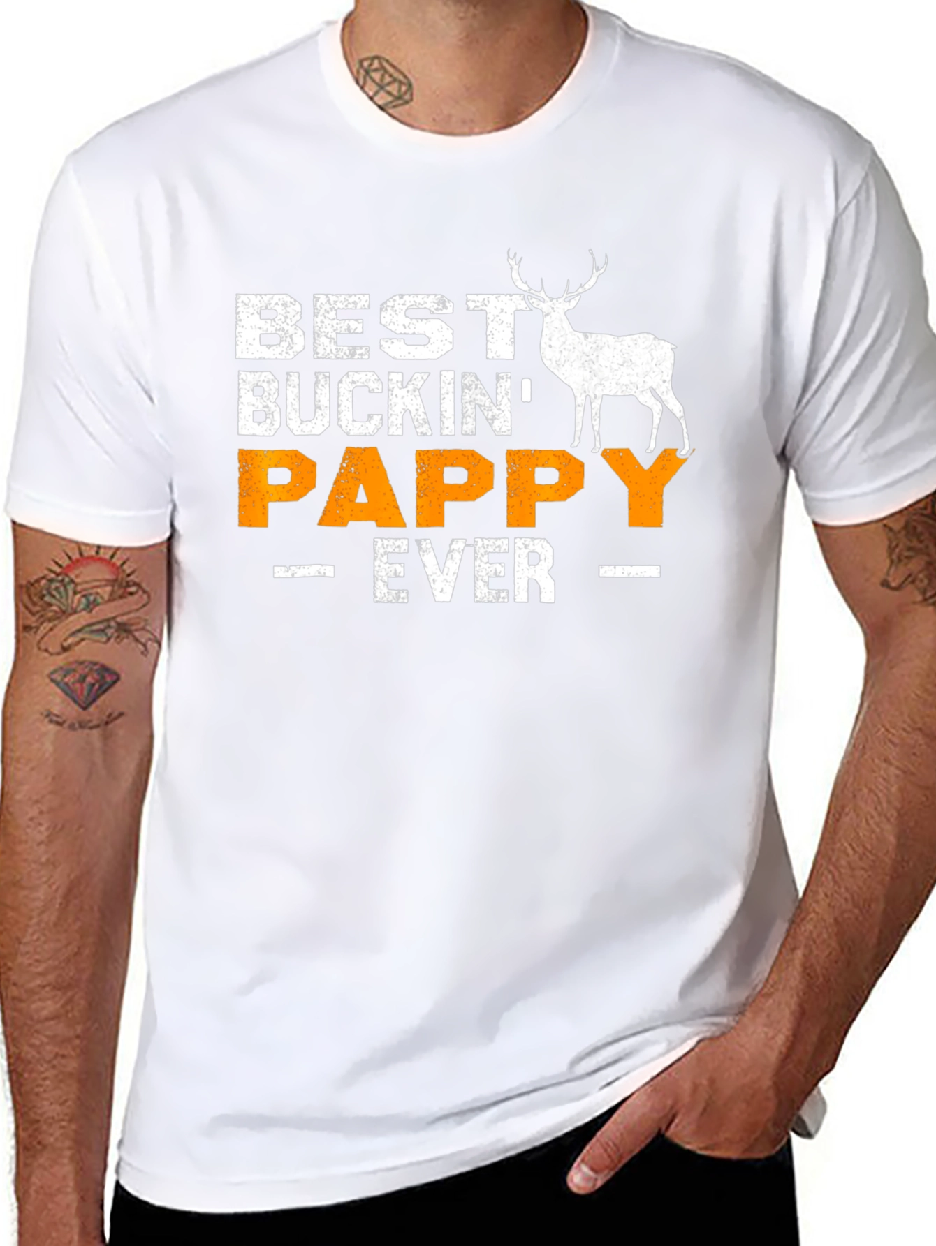 Black Best Buckin' Pappy Ever T-Shirt view 8