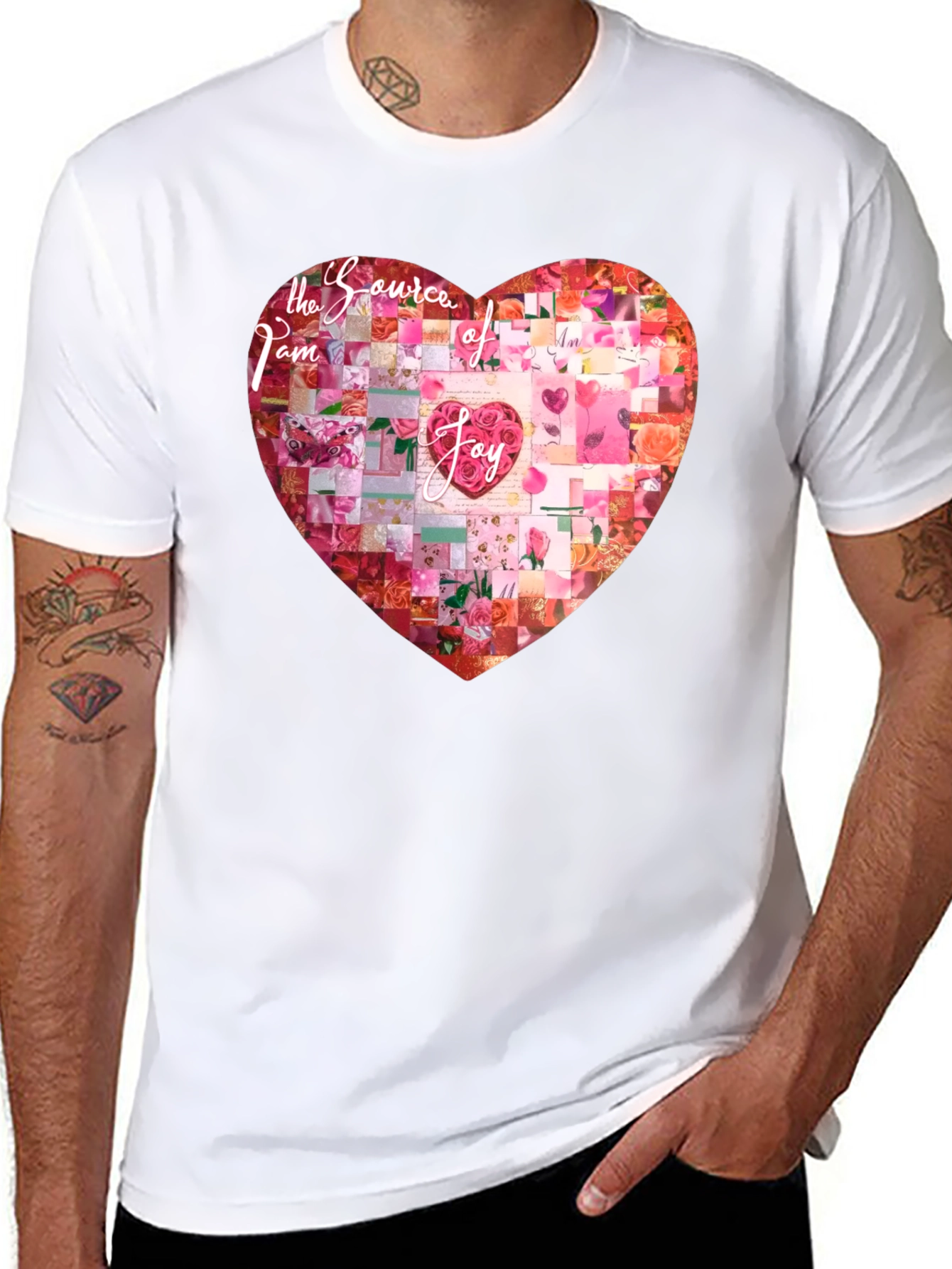Black I am the Source of Joy Heart Graphic T-Shirt view 8