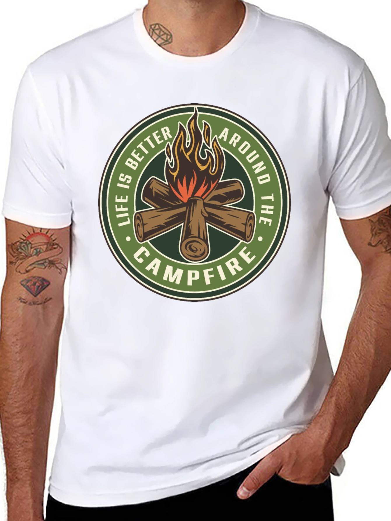 Black Campfire Graphic T-Shirt - Life Is Better Around The Campfire view 8