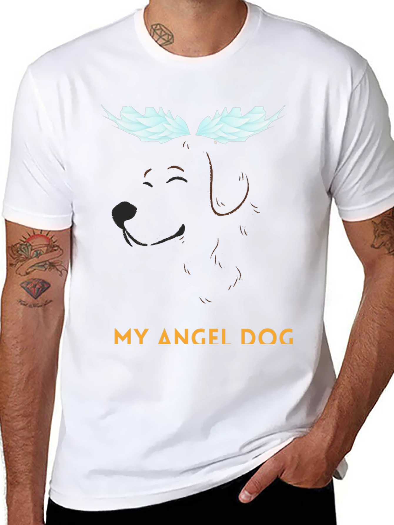 Black My Angel Dog T-Shirt - Pet Memorial Tee view 8