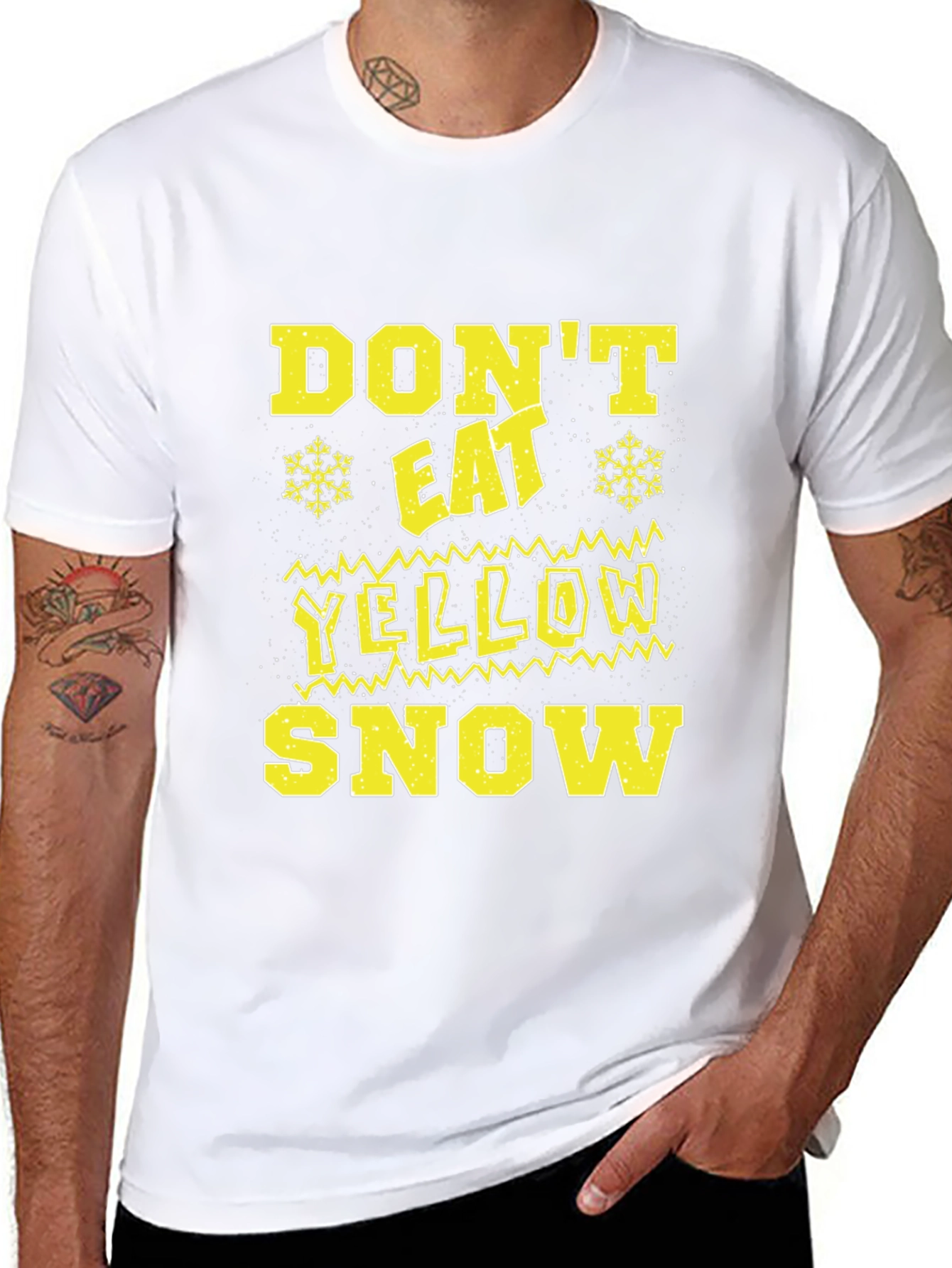 Black Don't Eat Yellow Snow Novelty T-Shirt view 8