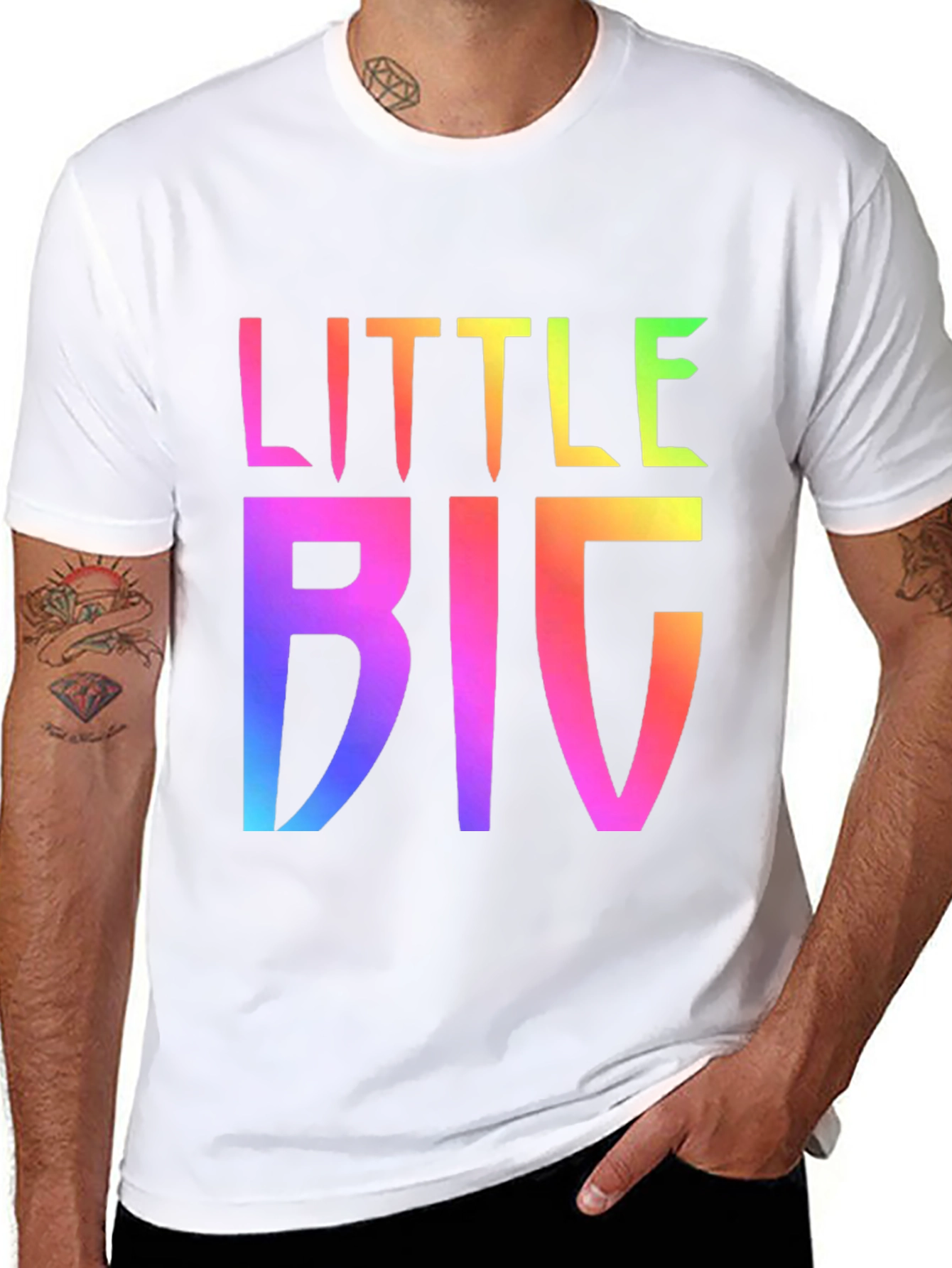 Black Little Big Rainbow Graphic Tee view 8