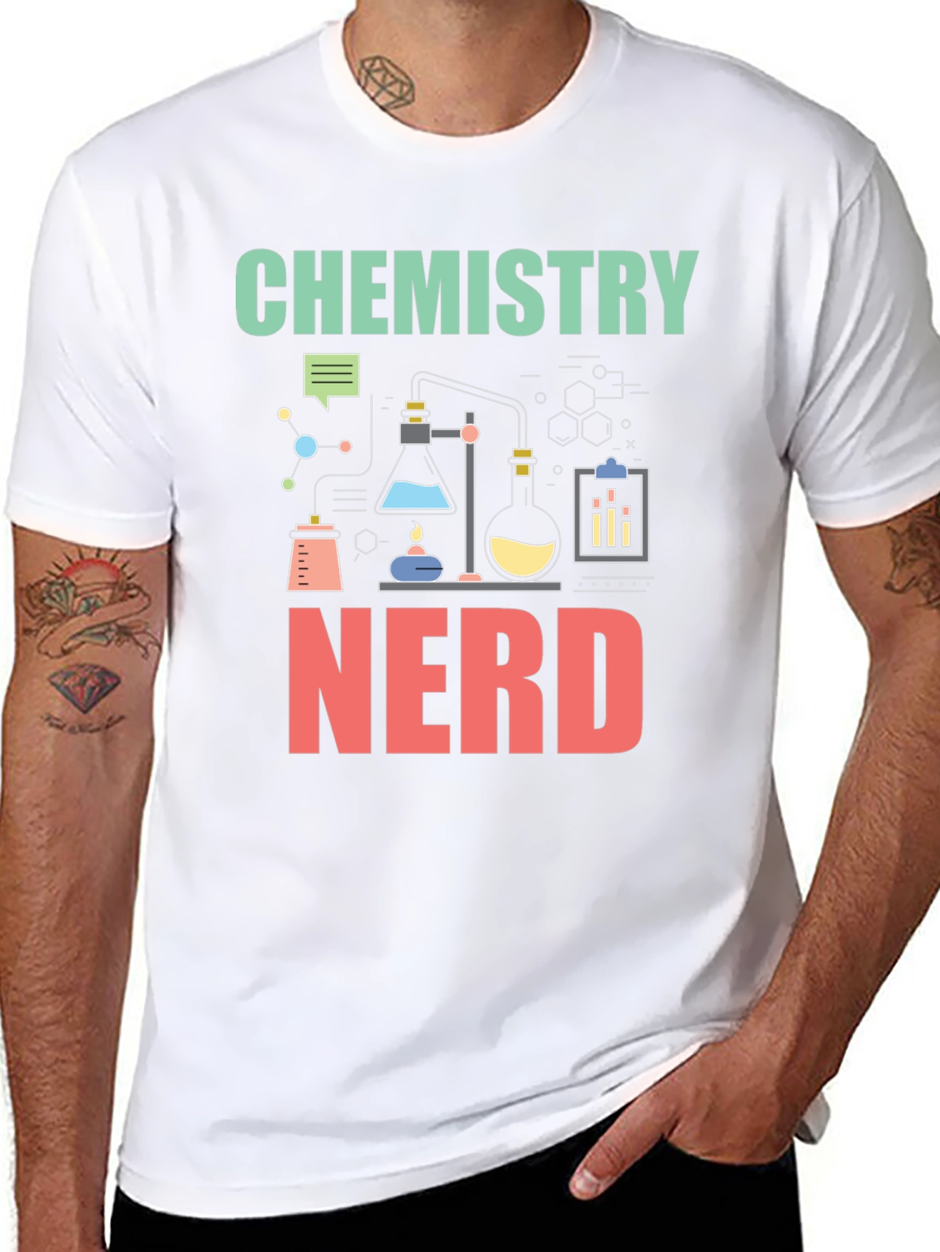 Black Chemistry Nerd Graphic Tee view 8